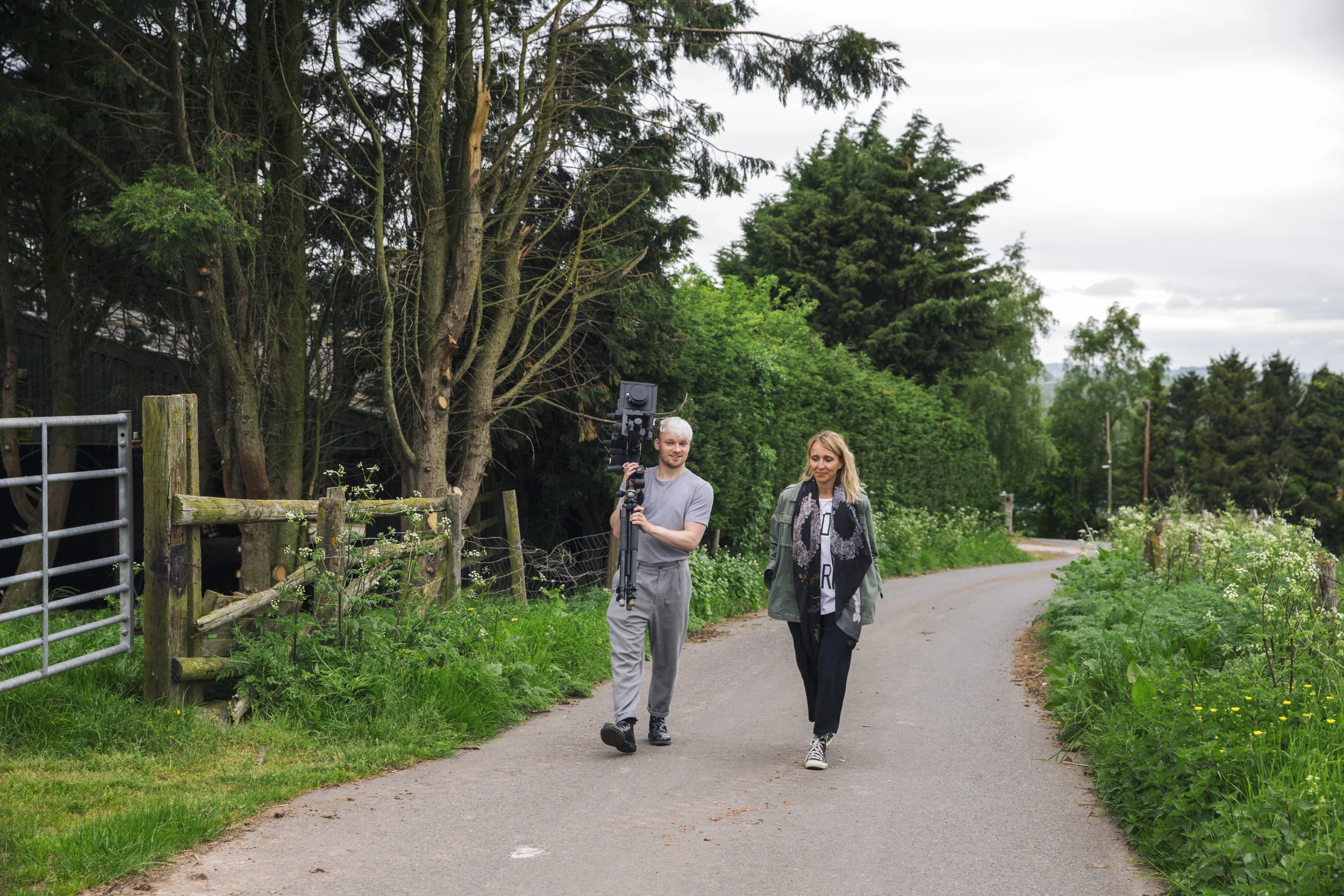 Luke Evans (on left), artist and photographer in Withington, Herefordshire, UK; Karen Rosenkranz (on right), London-based ethnographer and trend forecaster. Photo: Claudia Rocha.