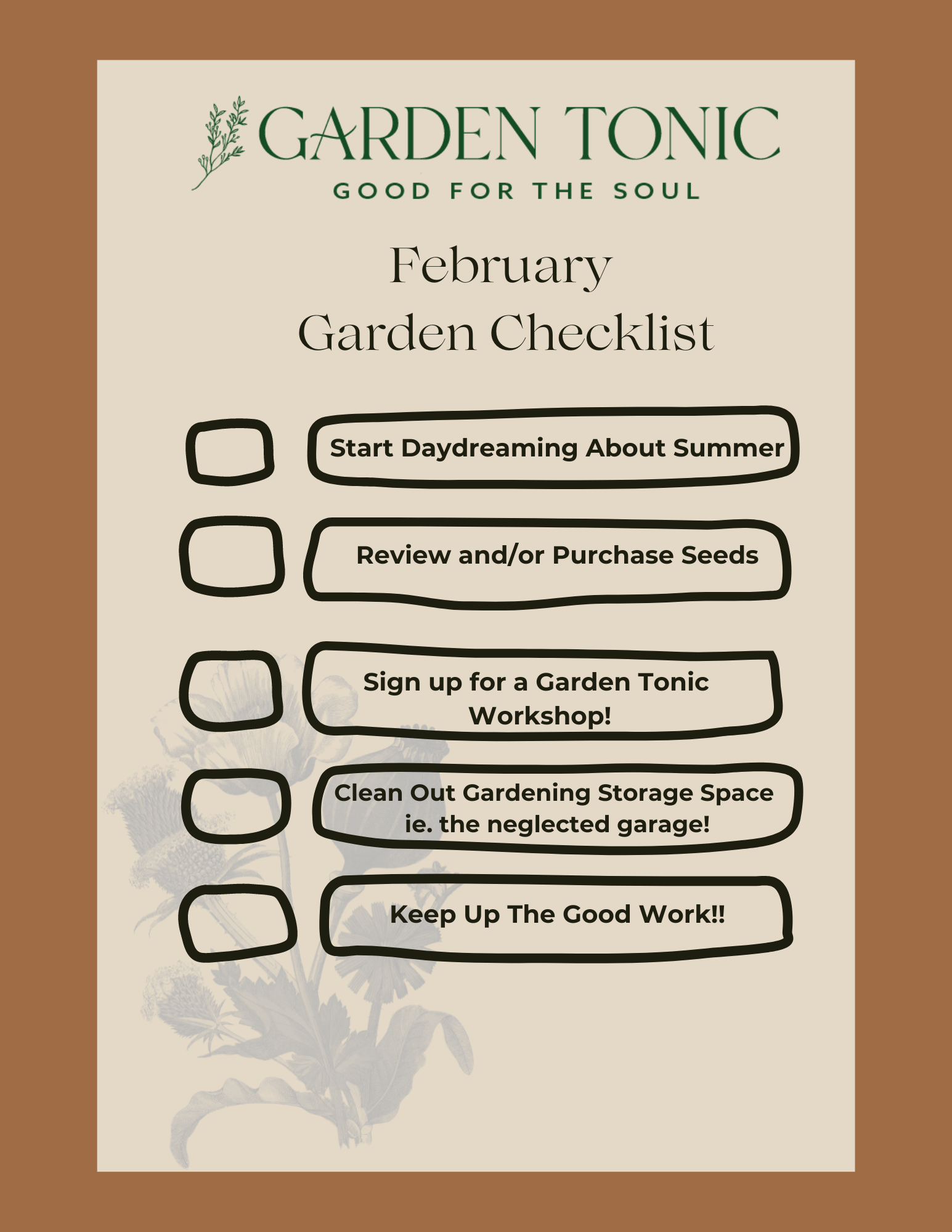 February Gardener's Checklist