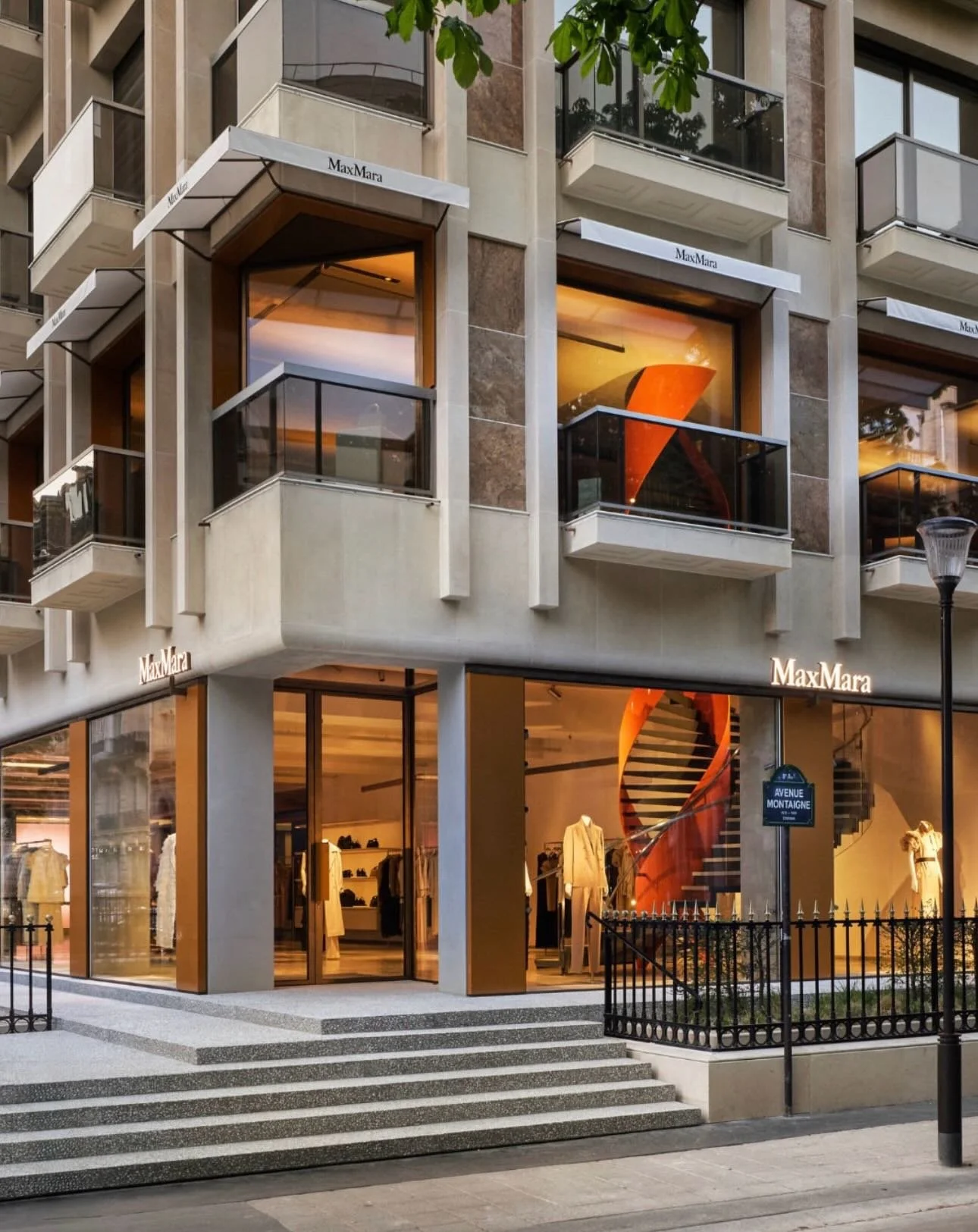 @MaxMara announces the re-opening of its boutique on Avenue Montaigne, featuring a 745 sqm retail space and a completely new design conceived by @sophiehicksarchitects Airiness and clear views from the street reflect Max Mara&rsquo;s characteristic i