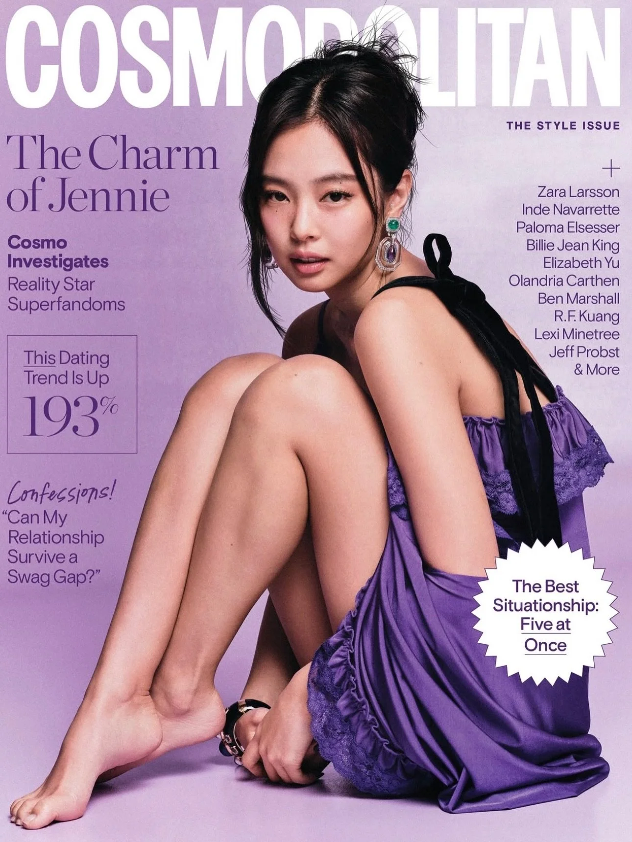#Jennie featured on the cover of @cosmopolitan wearing @area by @naburn - Photographed by @graysonvaughan - Styled by @branduh - Interview by @brittanyspanos 
@jennierubyjane