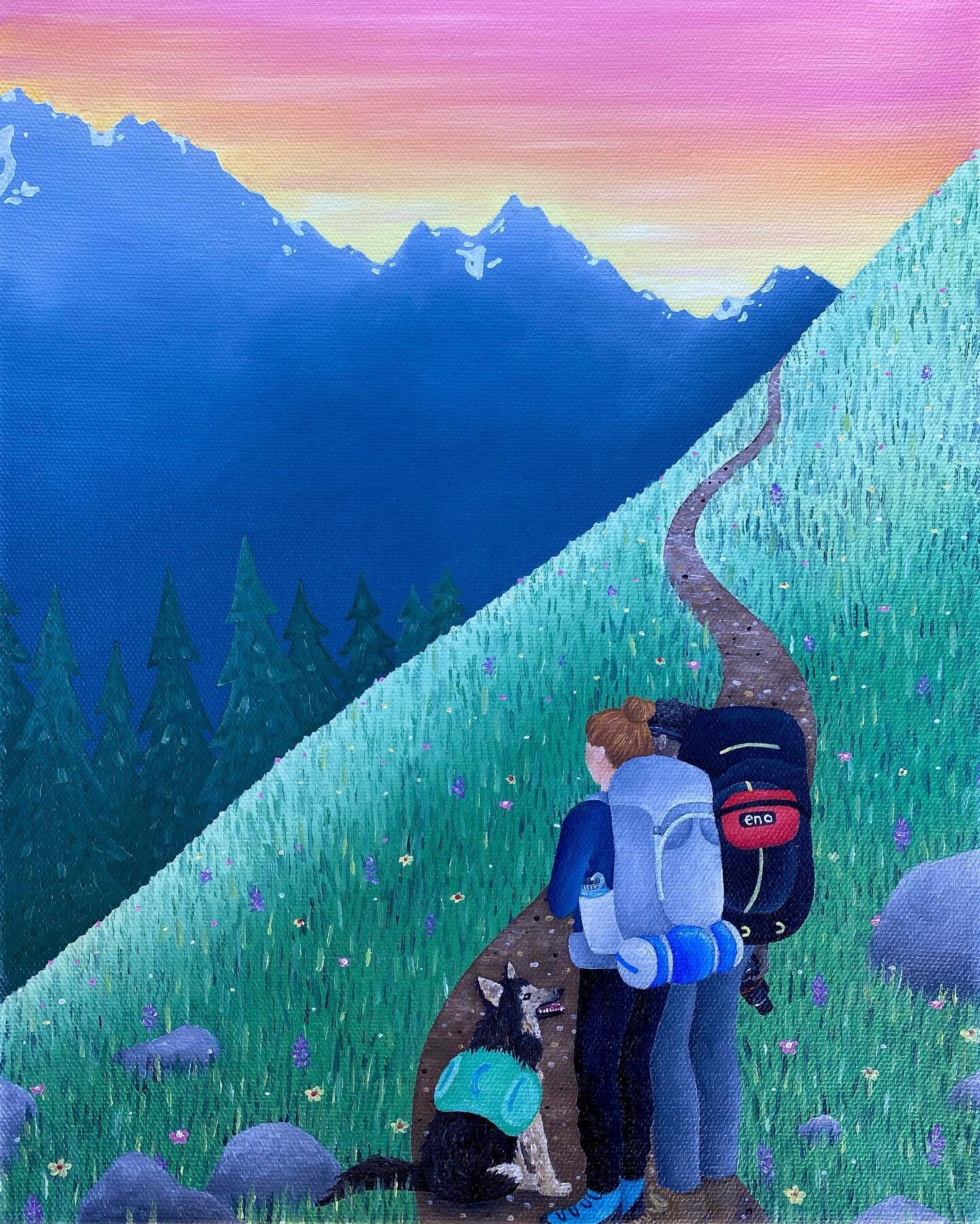 This painting was commissioned as a surprise for someone&rsquo;s partner 🥰 They live in Seattle and love exploring the North Cascades together! What&rsquo;s your favorite national park?