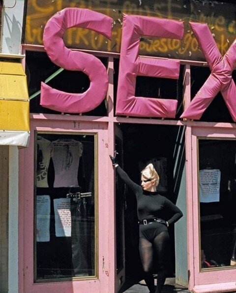 Happy fetish Friday! ⁠
⁠
Lumpy shocking pink rubber letters scream SEX! ⁠
⁠
Today we pay homage to Sex Boutique (1974-76) 430 Kings Road, London SW10, for breaking sexual taboos and bringing fetish to fashion. ⁠
⁠
SEX was the controversial lovechild 