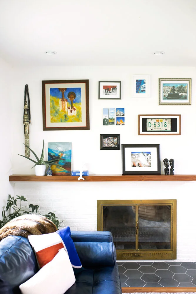 45.gallerywallabovefireplace.hextile.bluecouch.grandrapids.michigan.jpg