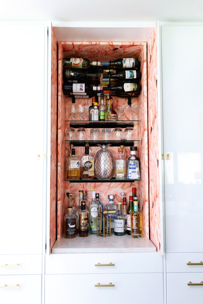 Built In Bar Or Appliance Garage Hack With Ikea Semihandmade Kitchen Cabinets Swatts Co