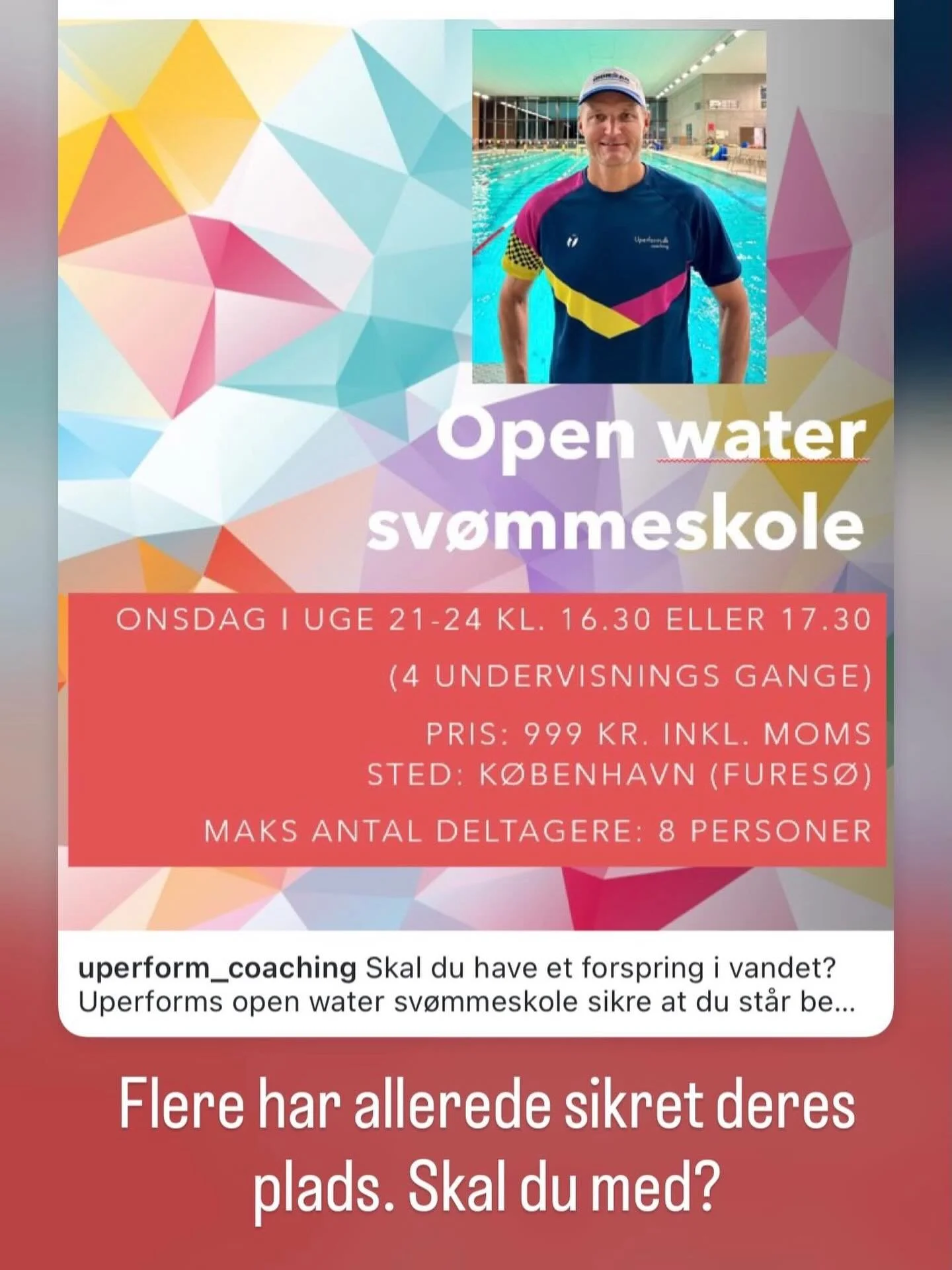 Open water sv&oslash;mmeundervisning!!
Skal du sikre dig din plads og en ekstra fordel til &aring;rets races?

#uperformcoaching #uperformathlete #sv&oslash;mmeskole