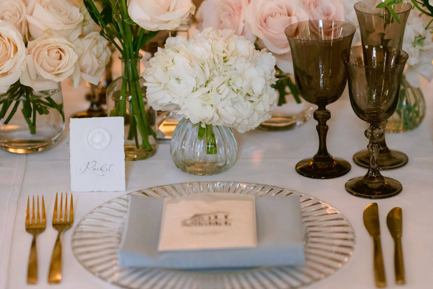 Table setting in the Carlton Room