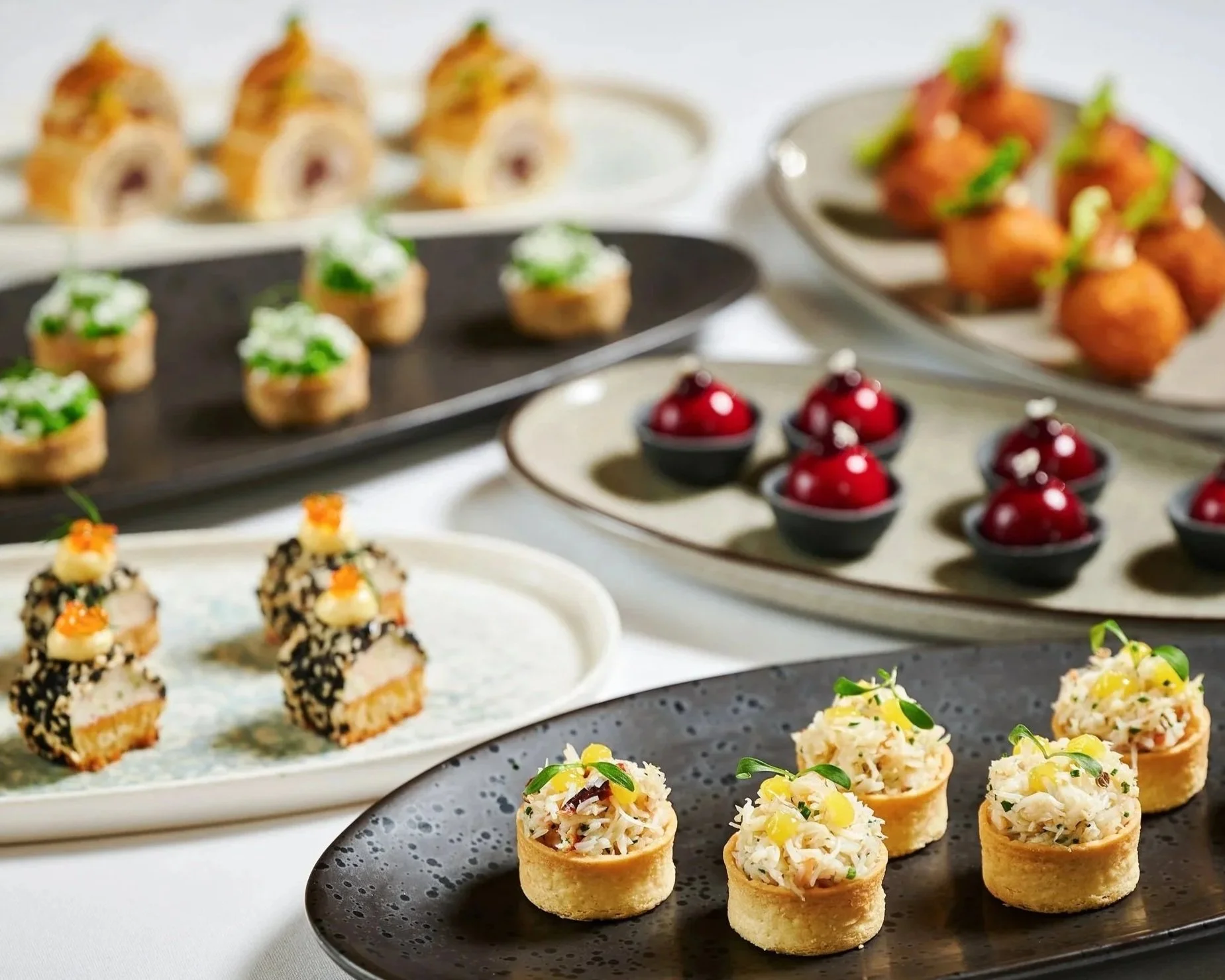 Close up of canapes