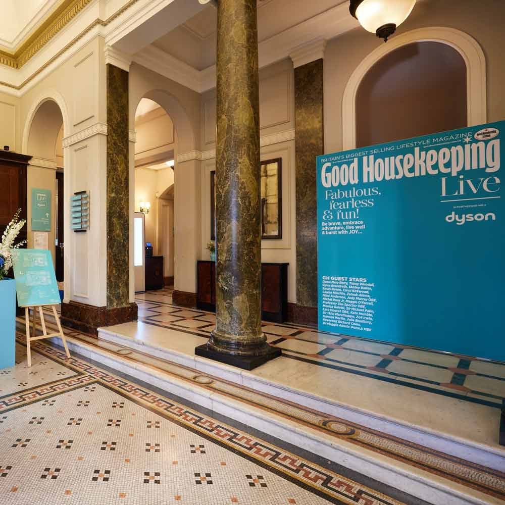 116 Pall Mall Reception with branding for Good Housekeeping LIve