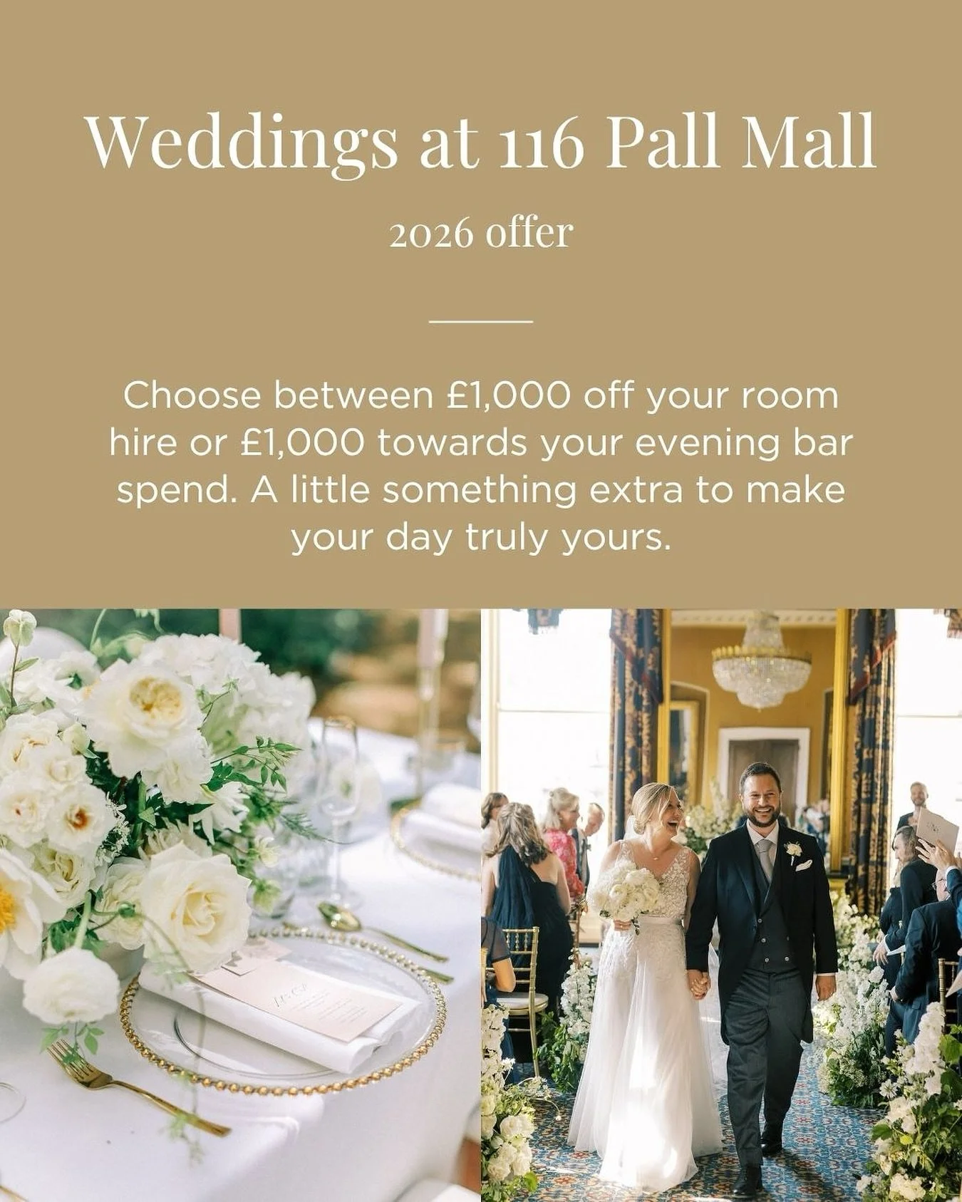 Planning a 2026 wedding? Take advantage of our limited-time offer.
Find out more via the link in bio.💍 
Wedding Offer | London Wedding Venue | Get Married in London