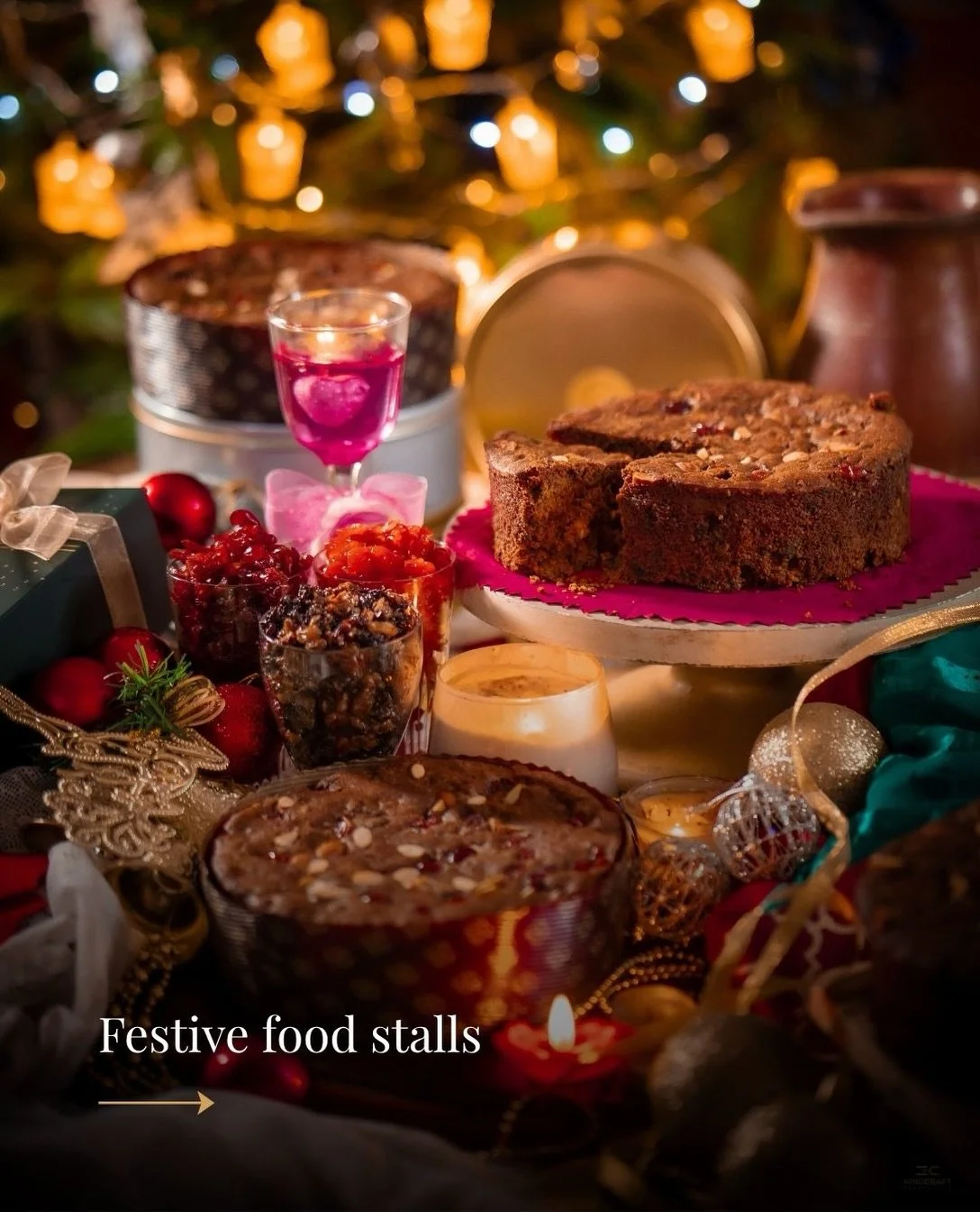 New for this festive season: our festive food stalls.

Designed for standing receptions and social celebrations, they&rsquo;re the perfect way to get guests mingling, exploring and discovering
something delicious along the way.

Add one to your arriv