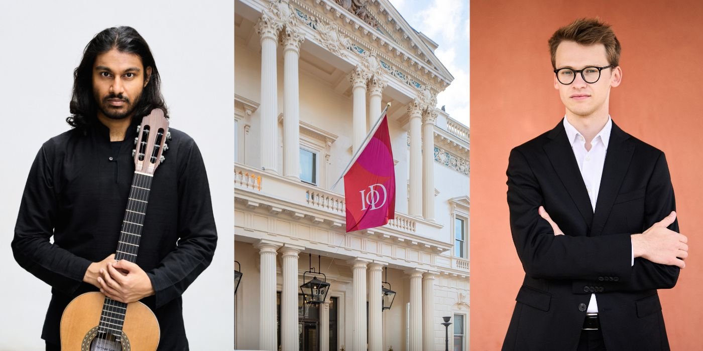 And image of two artists and the facade of 116 Pall Mall