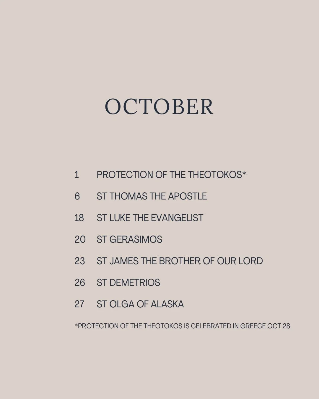 October liturgical idea list is here, and I figure I might as well share this (better late than never) 🤪

Who am I missing? Or what other ideas can you offer for this month?