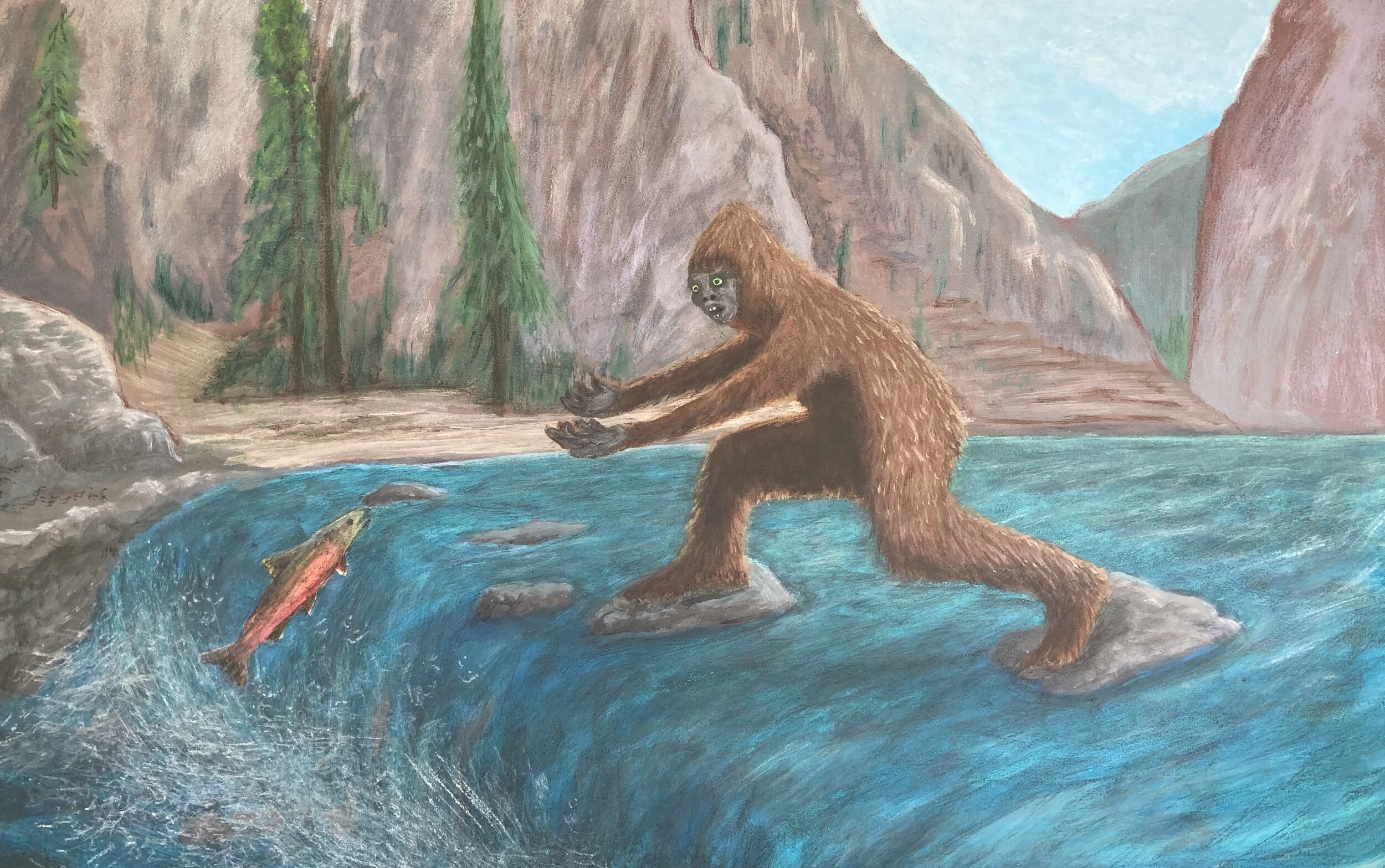 "Spawning salmon meets strange fate"