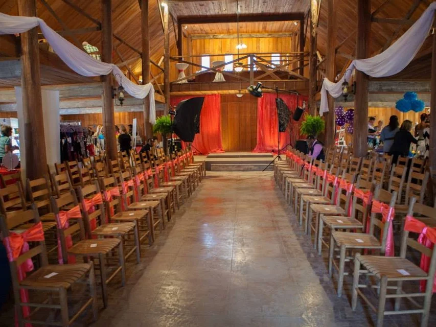 Bridal Savoir Faire Fashion show setup. This event benefited the nonprofit, The Glass Slipper Closet.