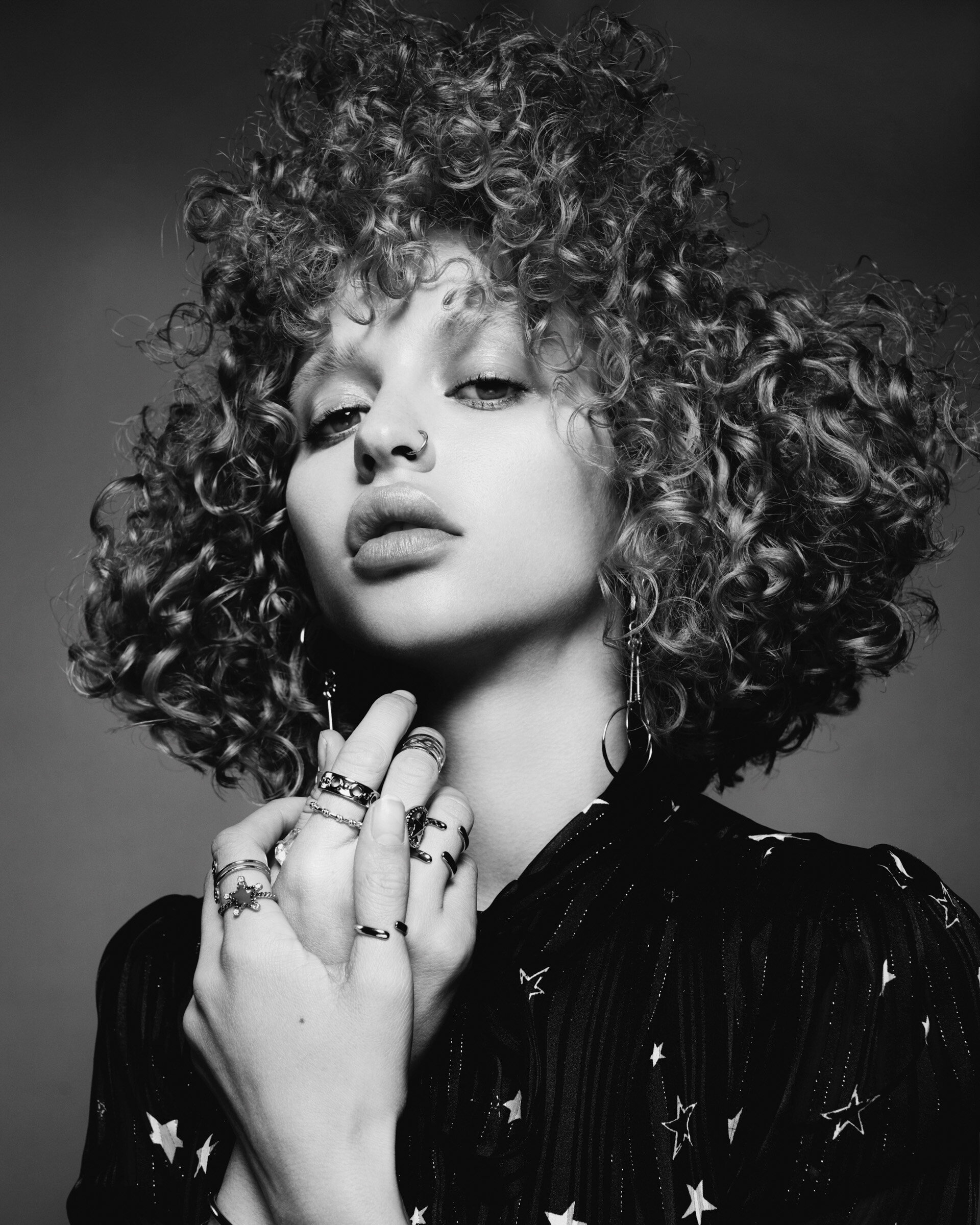 Female model with curly hair for the British Hairdressing Awards