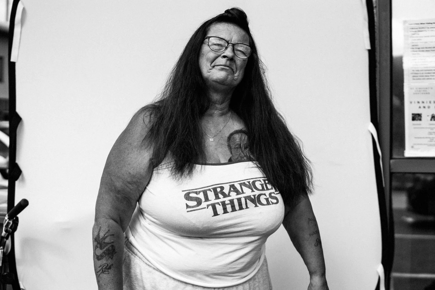 Woman homeless Haircut