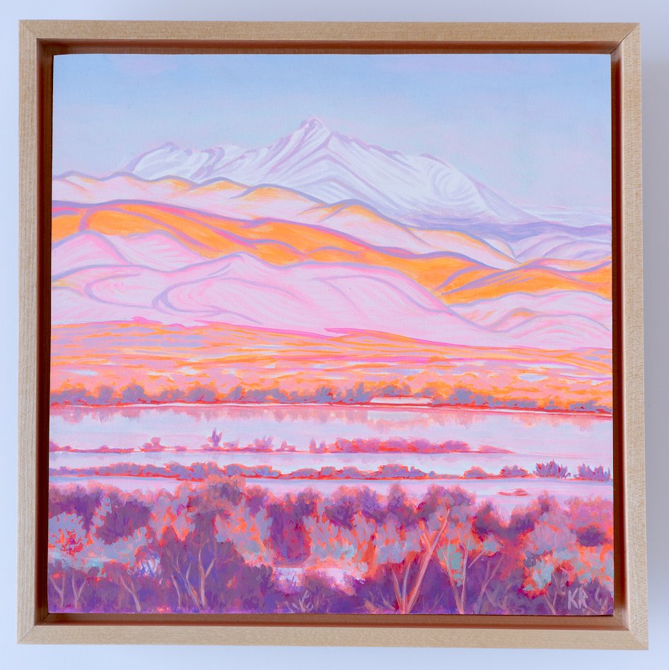 Long's Peak over Boulder / 8 x 8" / $425