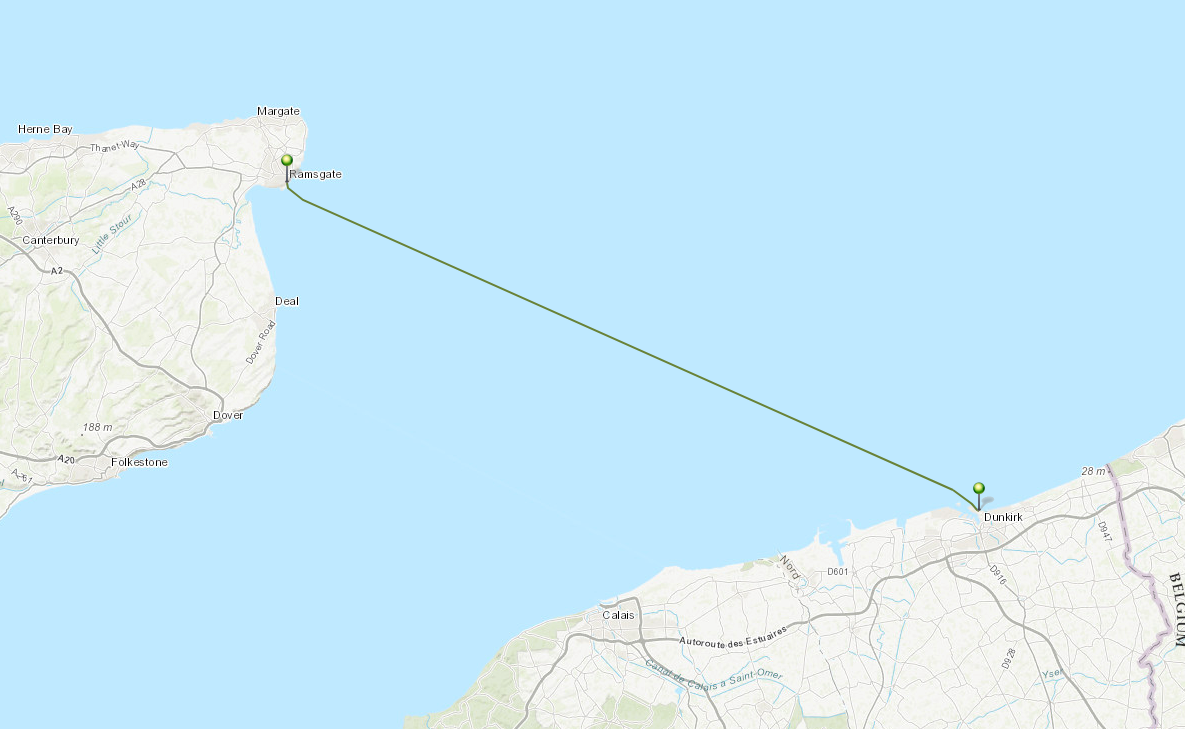 Leg 1 and 2: The crossing to Dunkirk and back