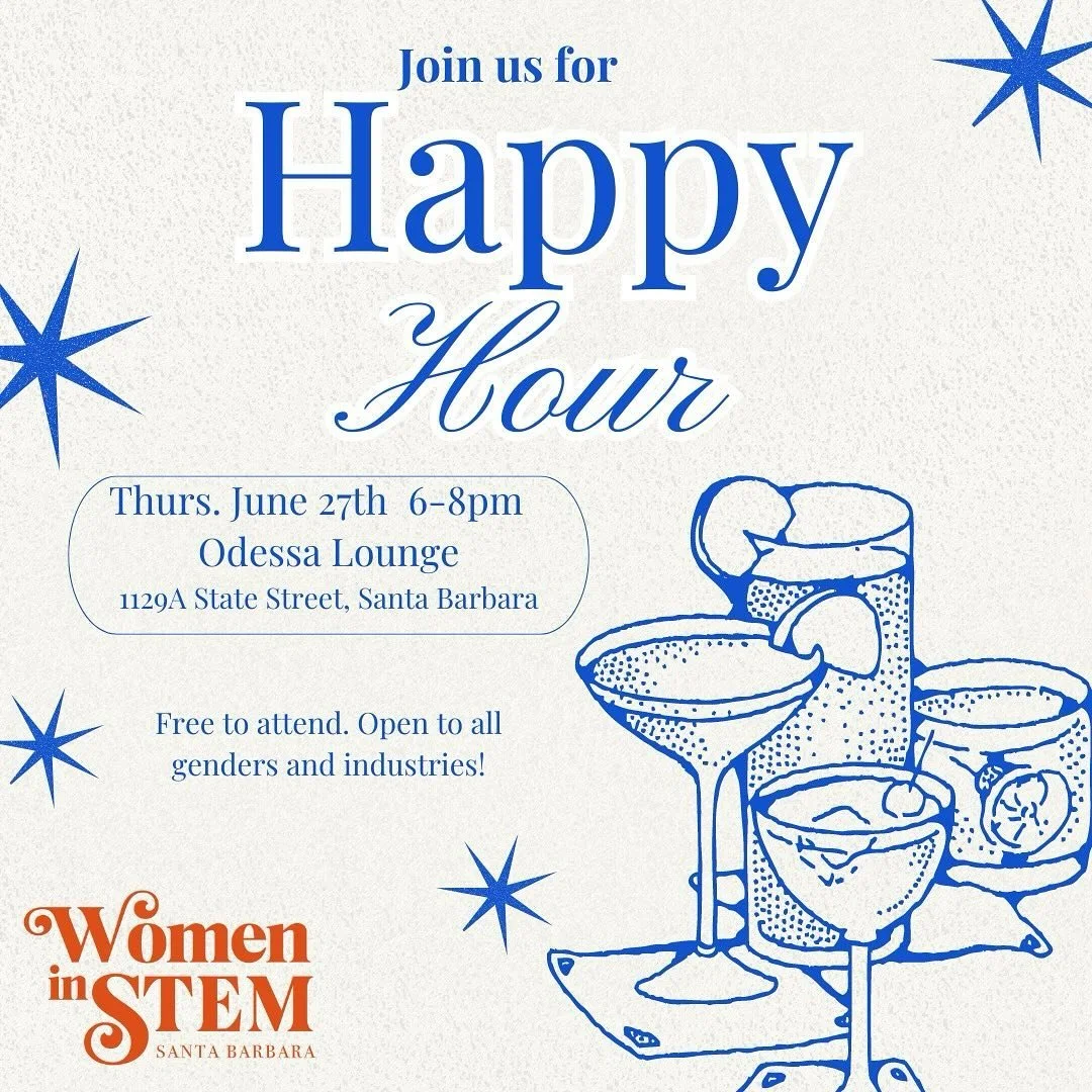 TOMORROW 6-8pm!
Bring your friends, family, coworkers, and come hang with SB Women in STEM folks! @odessaloungesb will our lovely happy hour spot this month! We cant wait to see all the usual and new friendly faces!