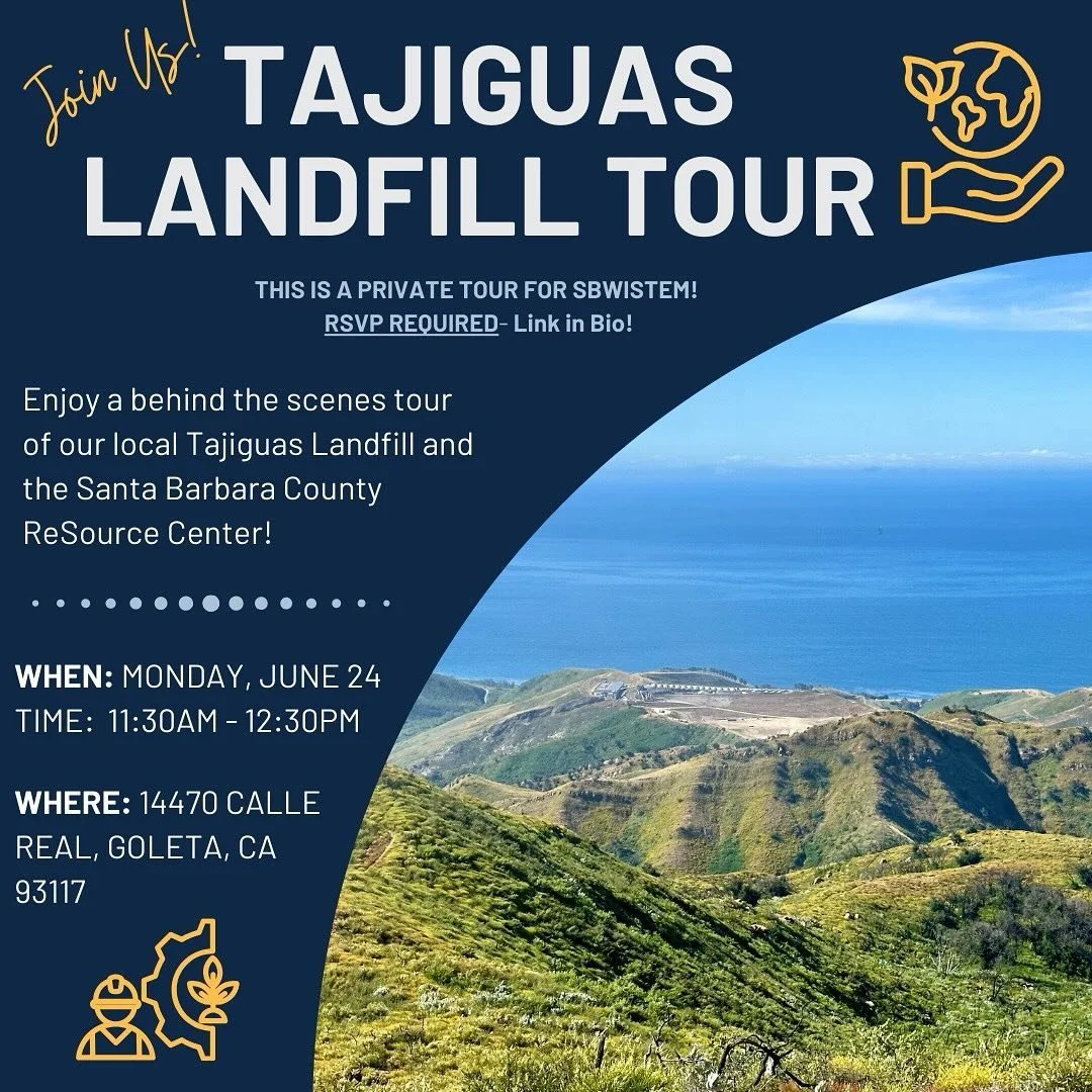 Join us for a behind the scenes tour of our local Tajiguas Landfill and the Santa Barbara County ReSource Center; which recovers recyclables and organics from our local municipal waste. The facility is state of the art, and hands-down one of the most