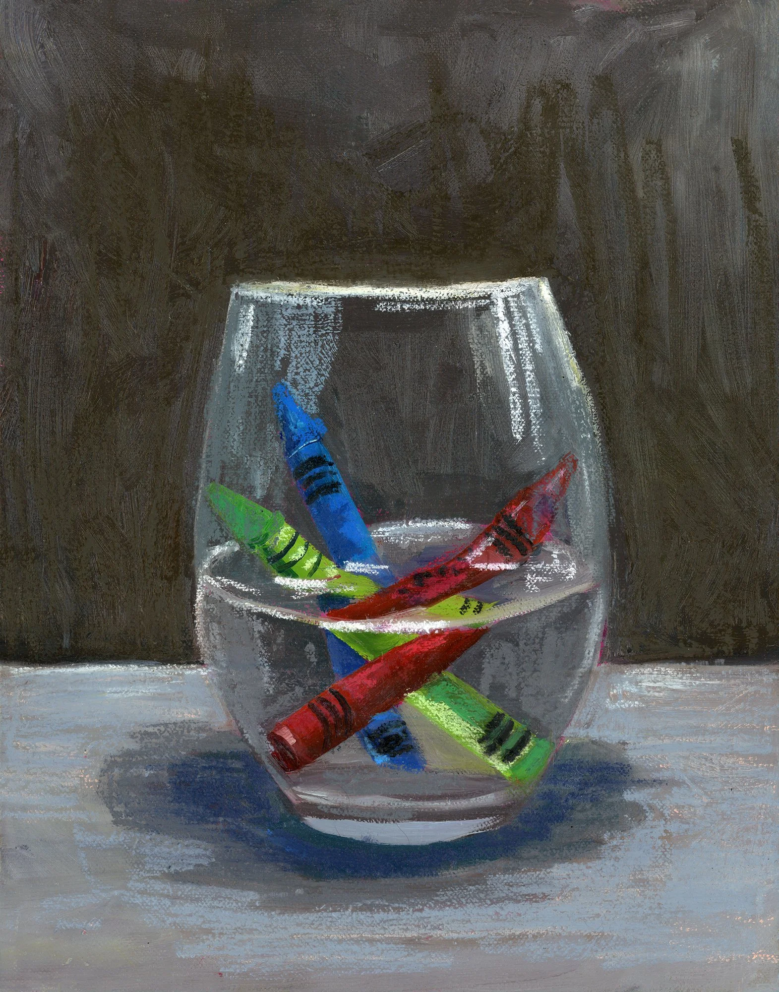 Scribbling - Oil and pastel on canvas