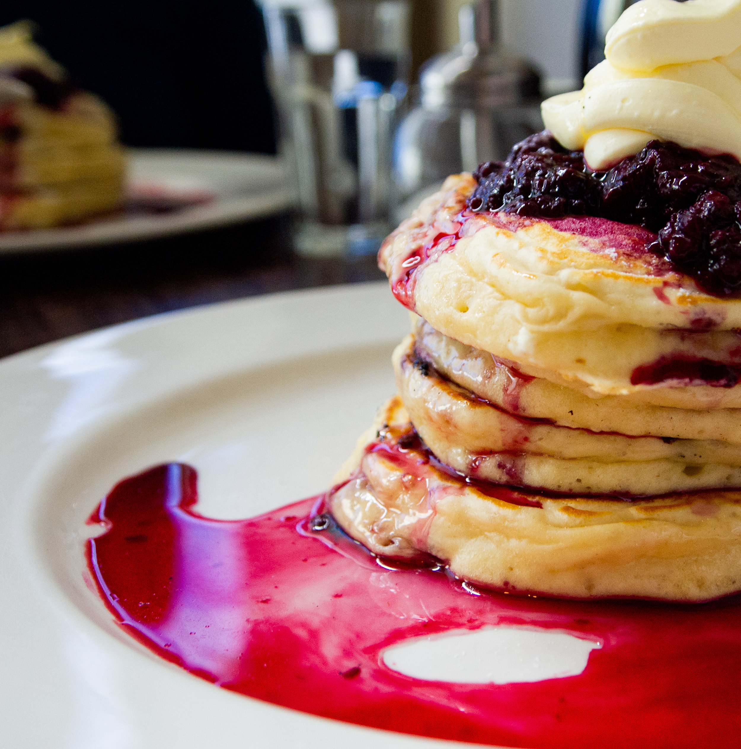 Pancake stack with berries