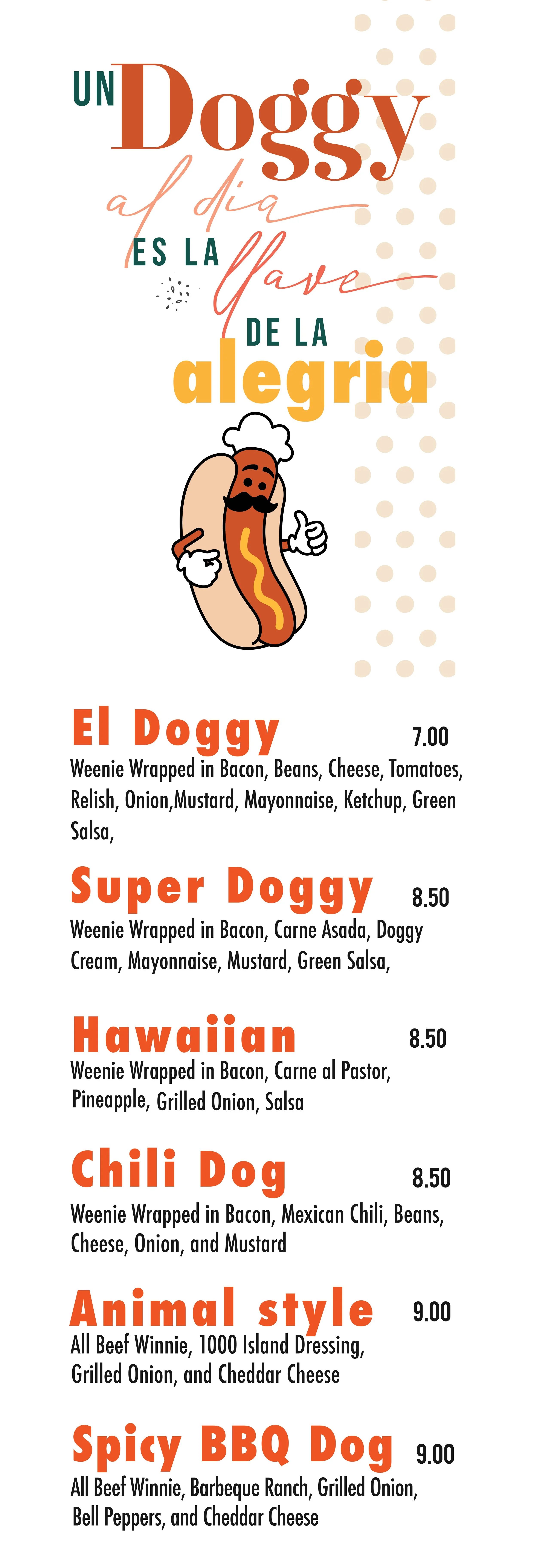 11+ El Doggy Kitchen Menu