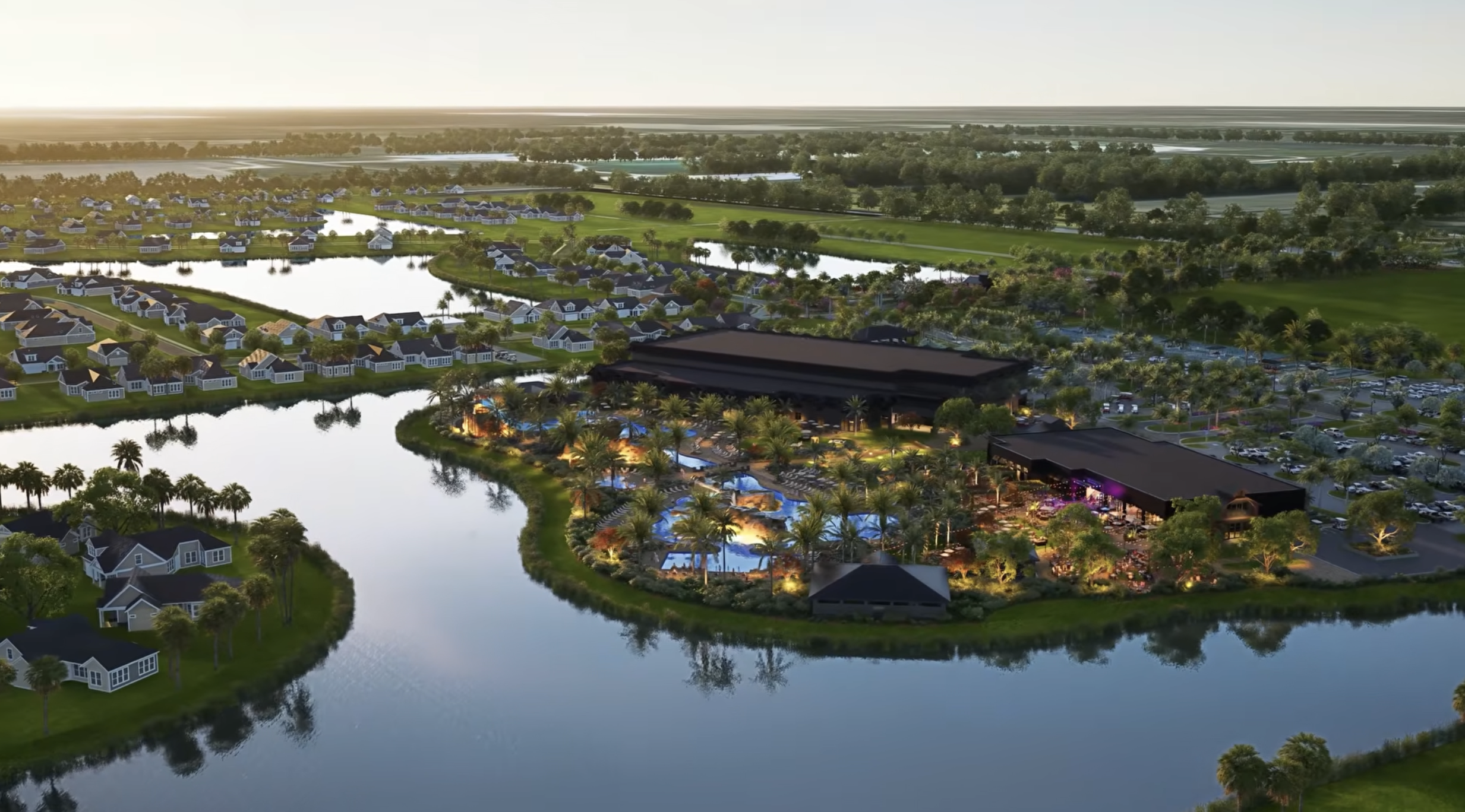 kingston-south-estero-clubhouse-drone-dusk.png