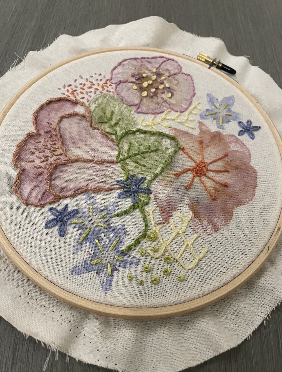 Embroidery 101: embellished flower pounding