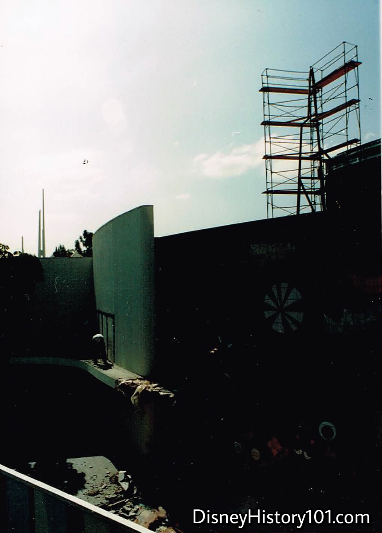  This image is a little hard to see, but you’re looking at the left portion of the southern  “The Spirit of Creative Energies”  mural behind the construction barrier. 
