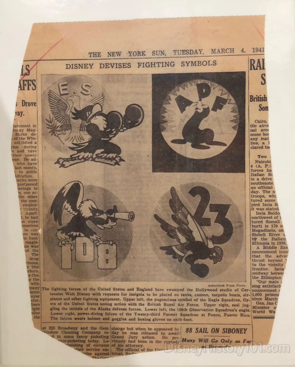 WALT DISNEY STUDIOS' WORLD WAR II INSIGNIAS (THE HORVITZ