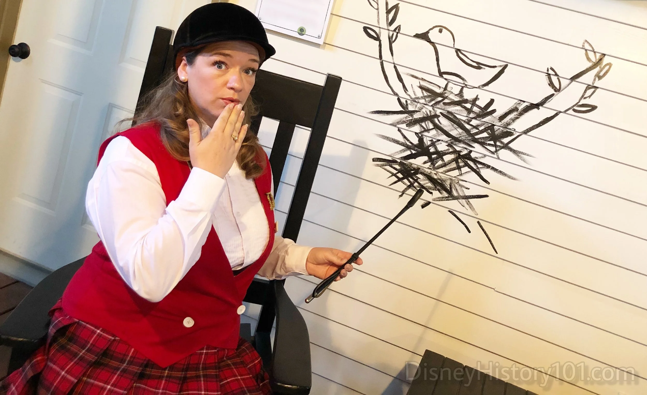 Walt used black pitch to paint on the side of the family farmhouse, and then talked his sister Ruth into adding “zigzags” by promising that it would come right off. “I wasn’t thanked by my family for my efforts”, recollected Walt Disney. This settin…