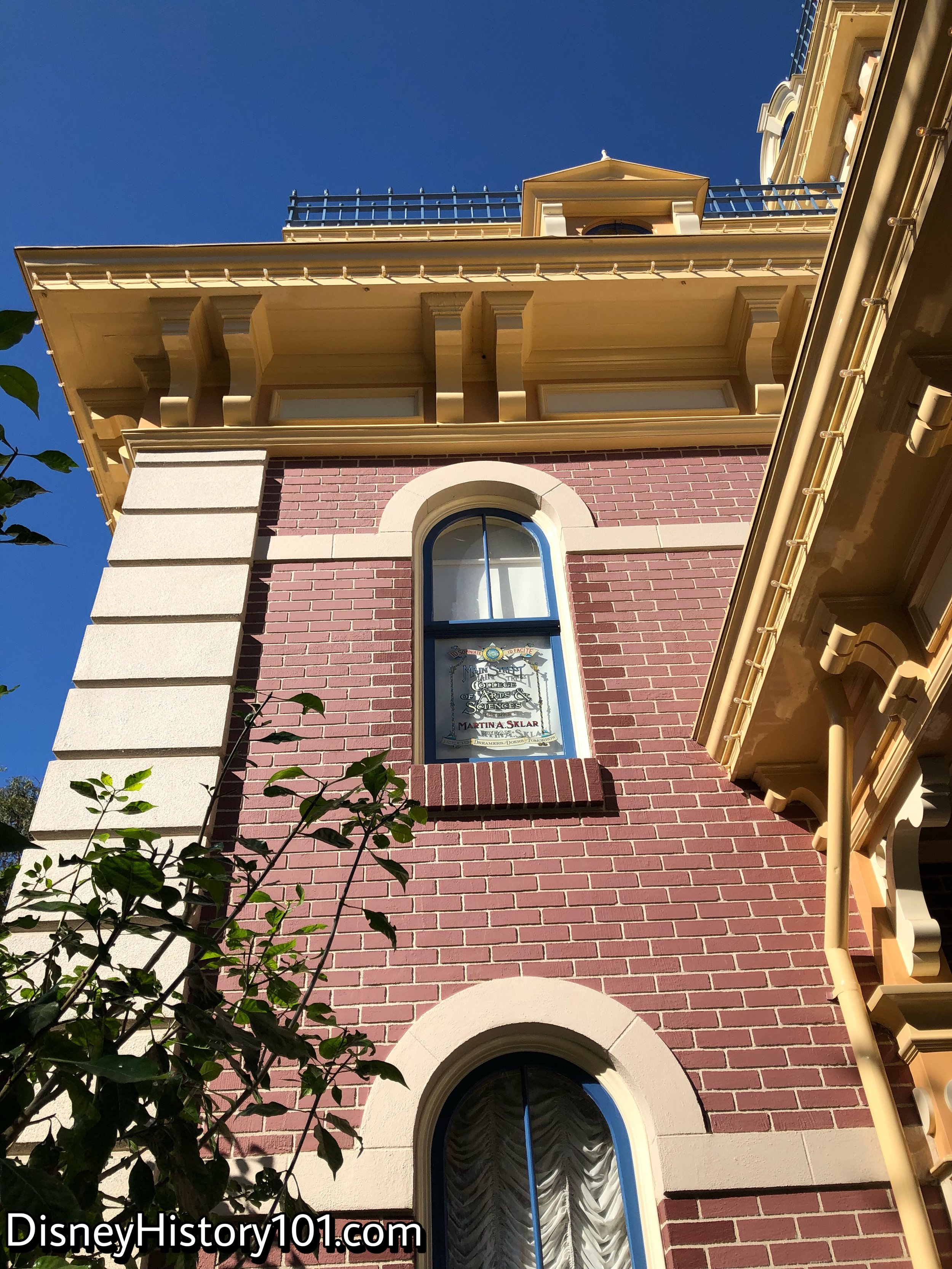 Disneyland Main Street City Hall Architectural Facade and window, (the present)