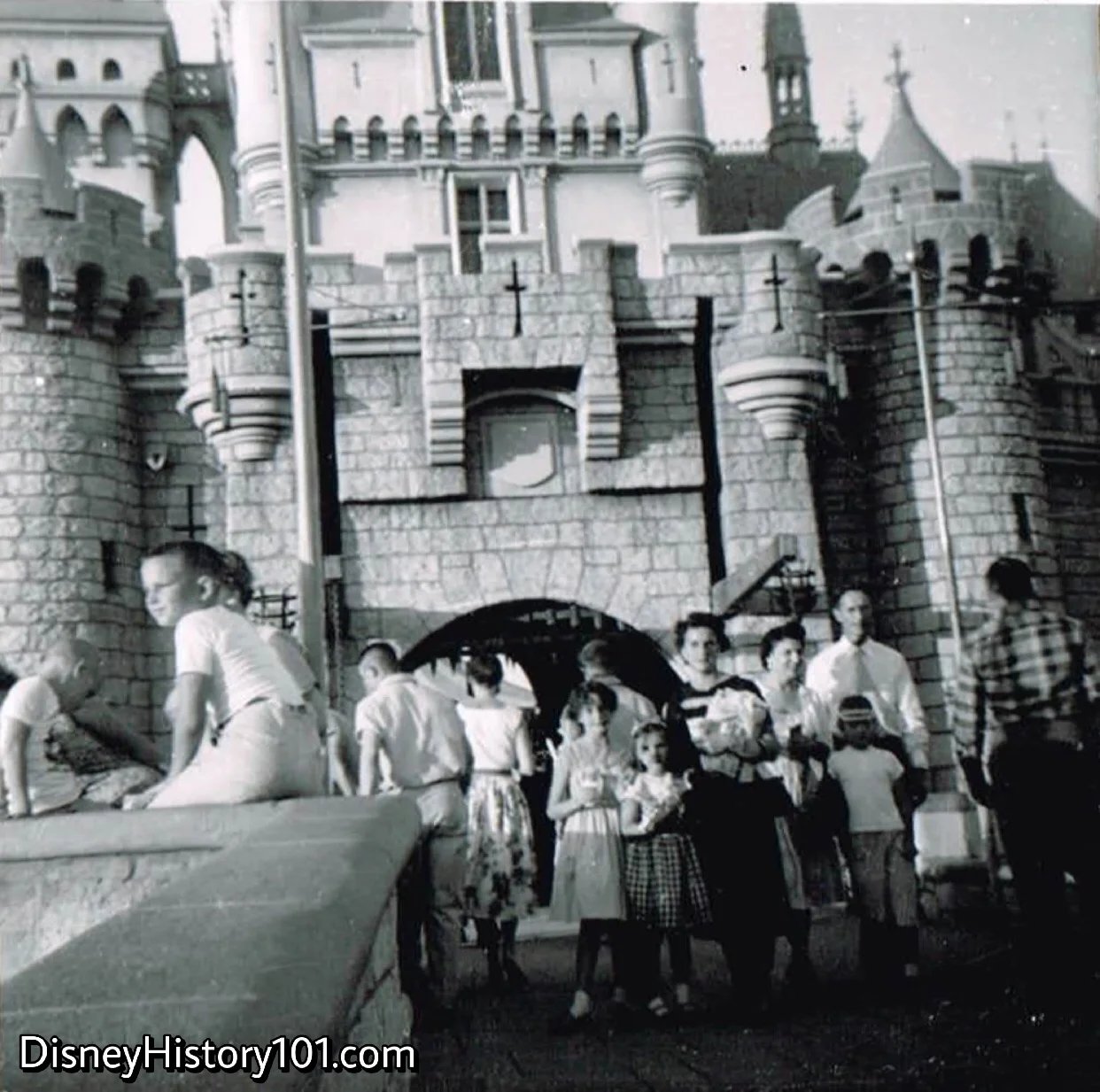 Sleeping Beauty Castle and Bridge without Banners, (Late 1950s)