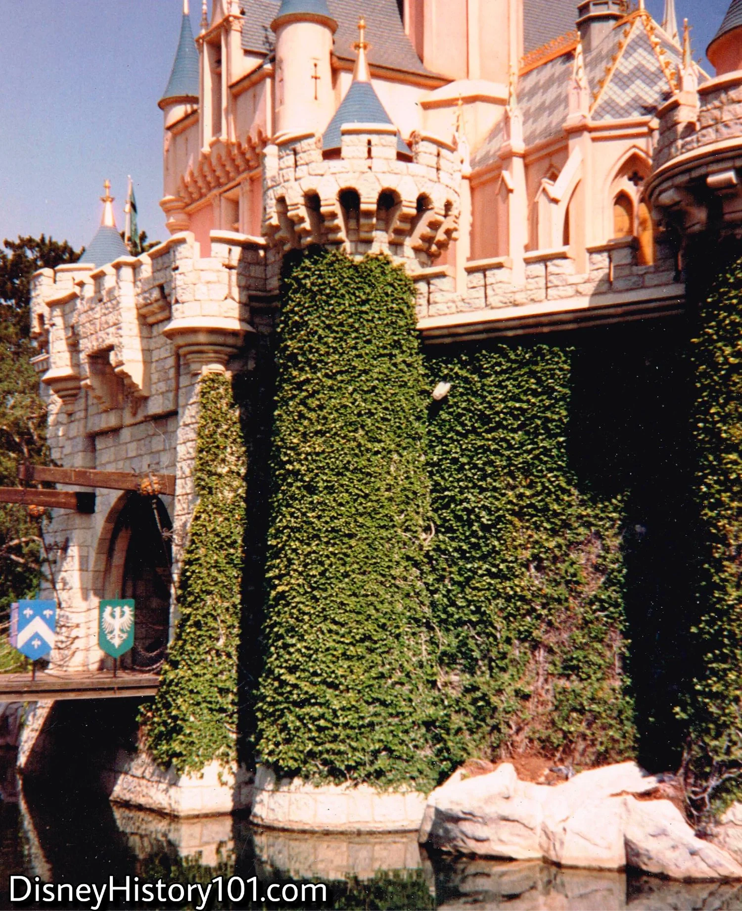 Sleeping Beauty Castle - (notice the shields along the drawbridge).