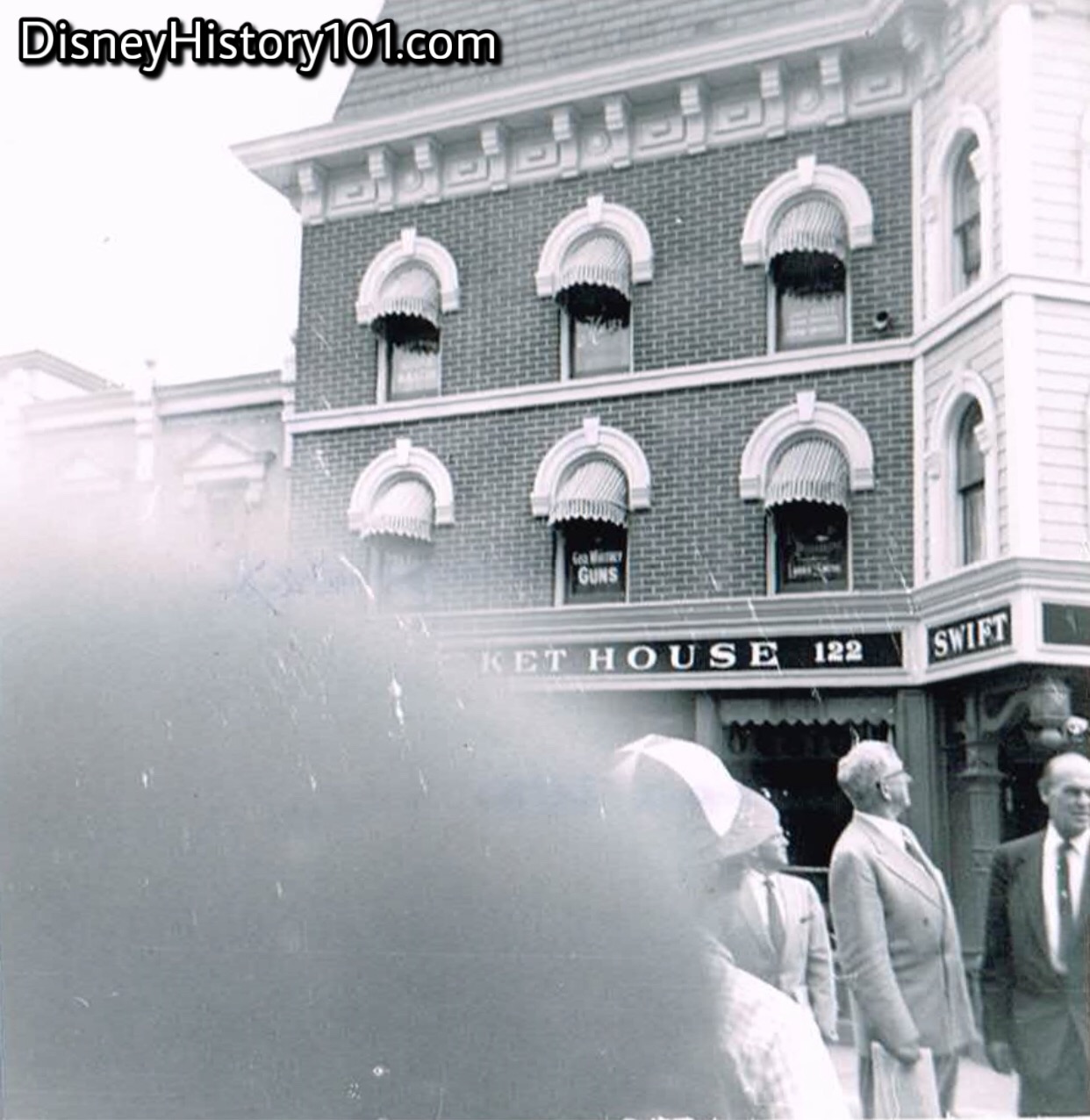 A blurry photo of the Swift’s Market House, August 4th, 1955.