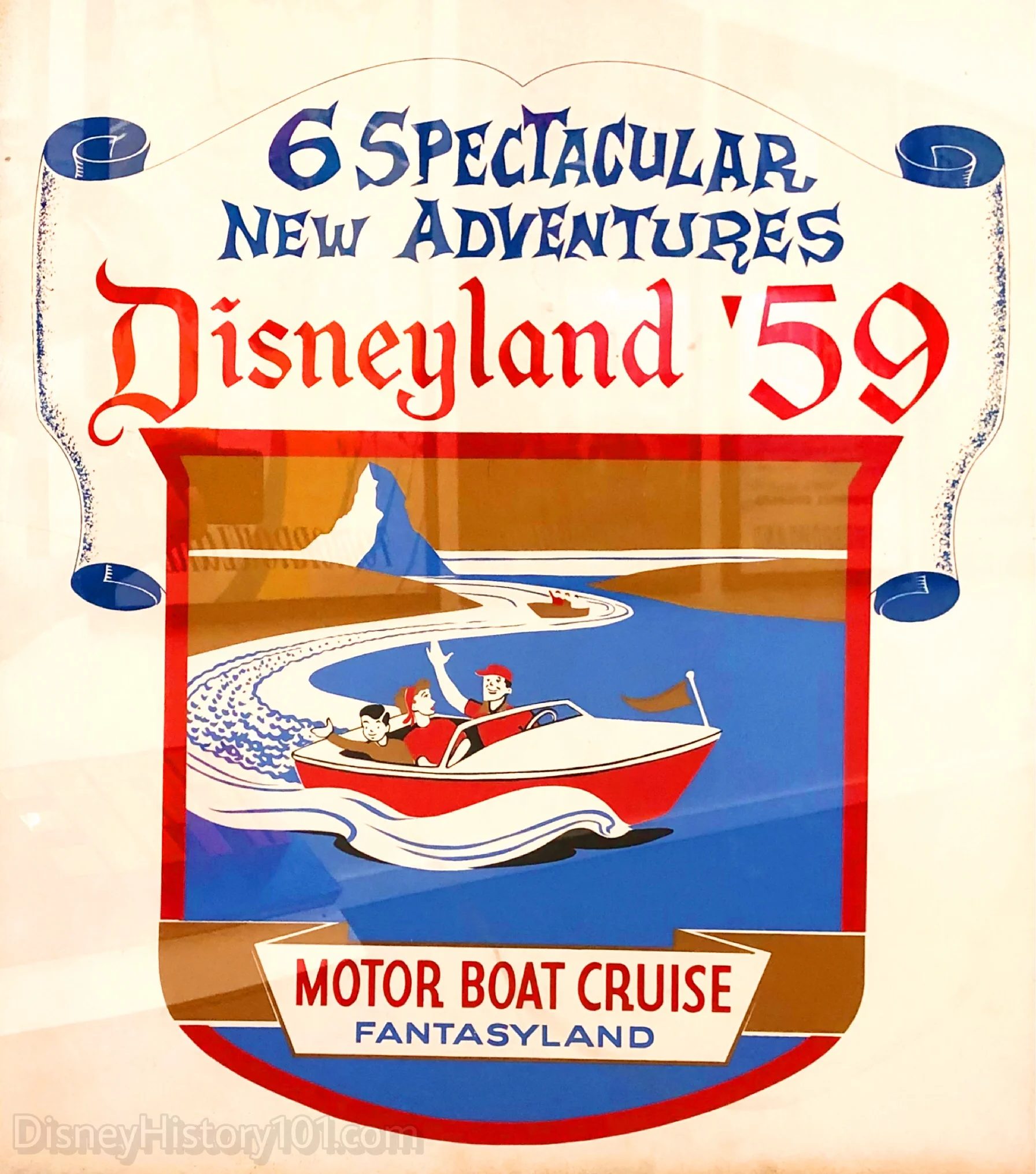 A Disneyland '59 silk-screened sign. All art work, posters, etc. were created by the Walt Disney Studios.