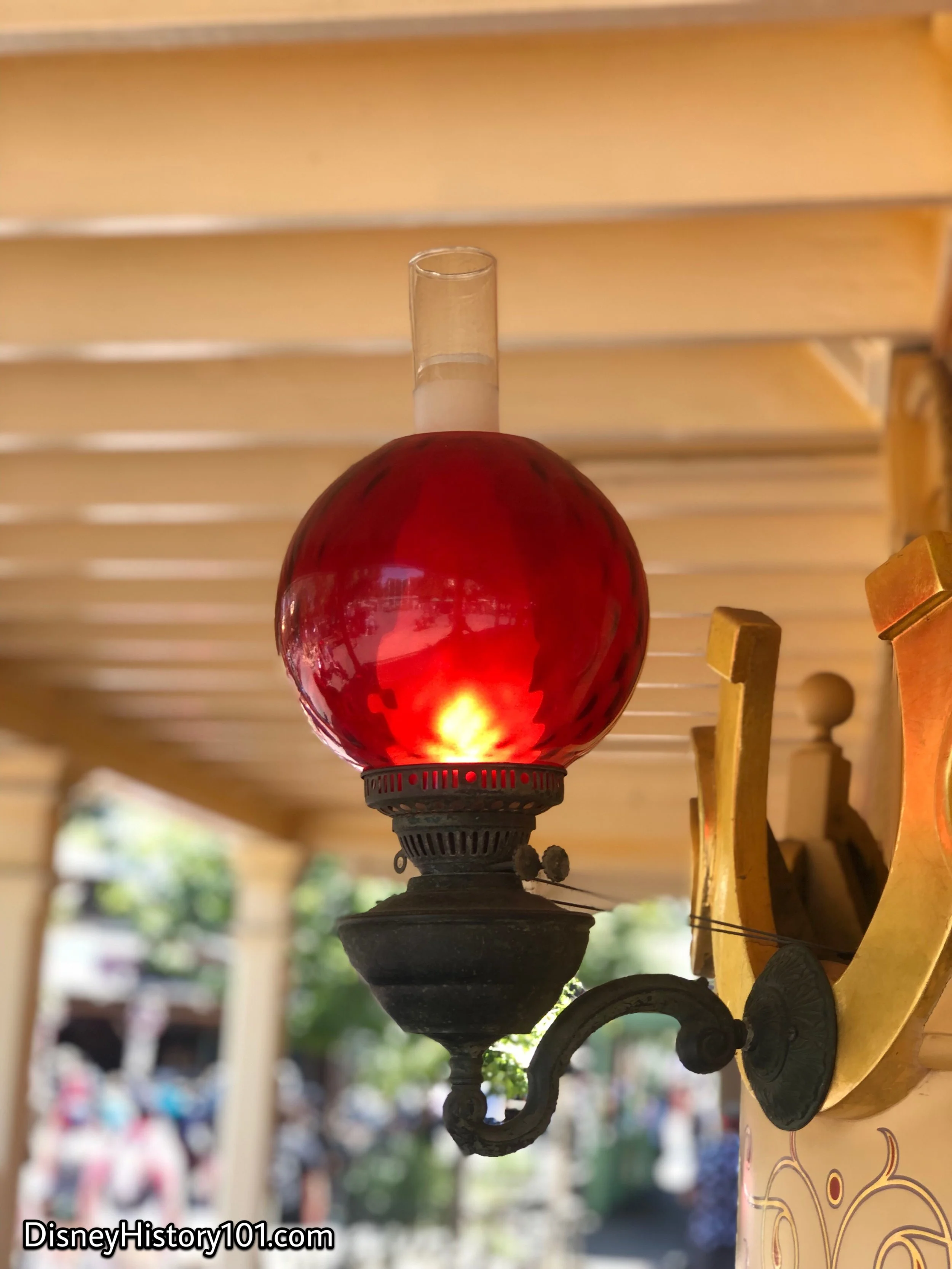  All fixtures were placed in their correct motif and many light fixtures of Disneyland were authentic antiques. Character lighting was themed to the area to enhance the overall appearance and complement the interior, such as a chandelier or kerosene 