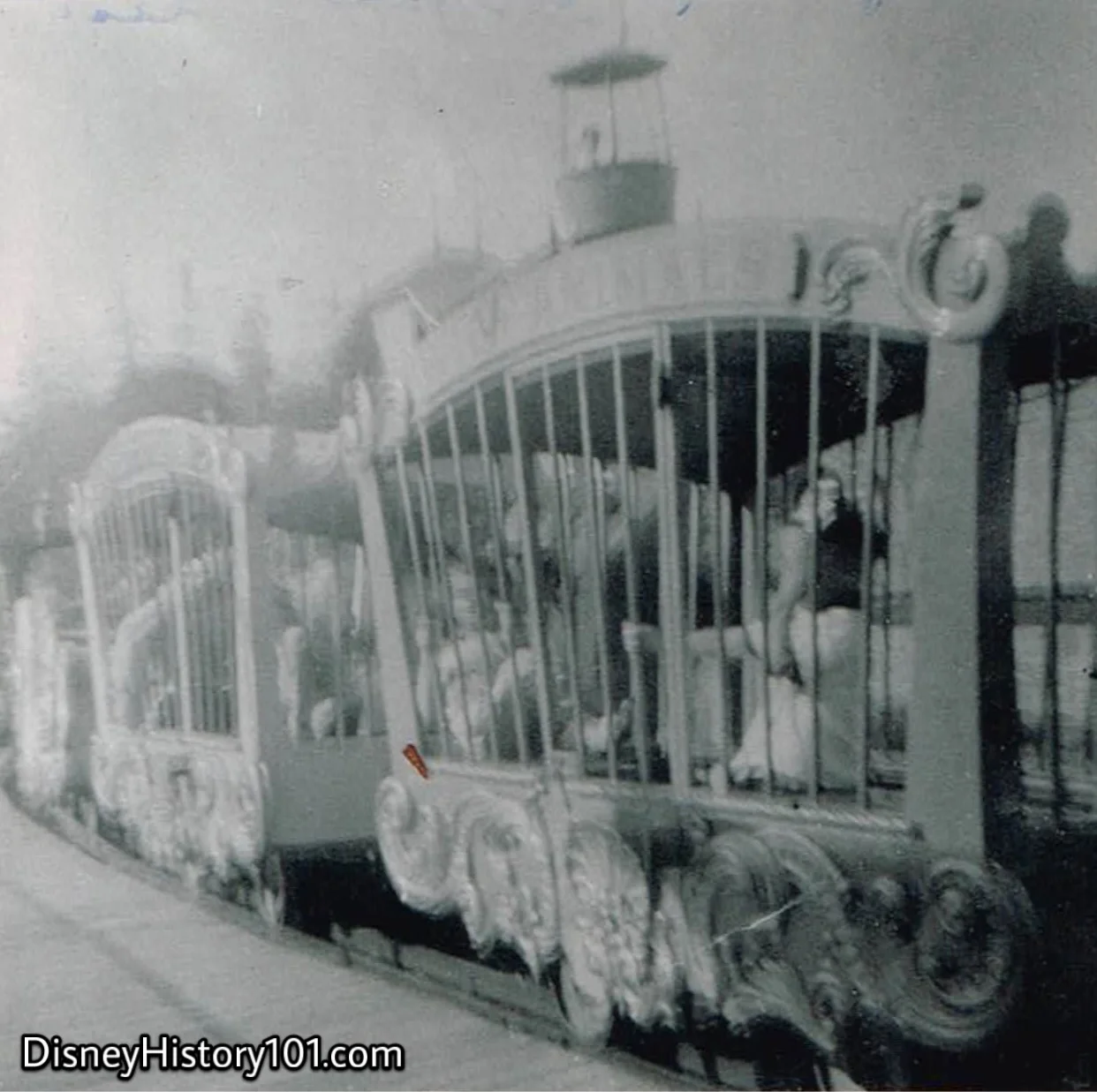 Disneyland Guests & Casey Jr. Circus Train Wild Animal Wagons 