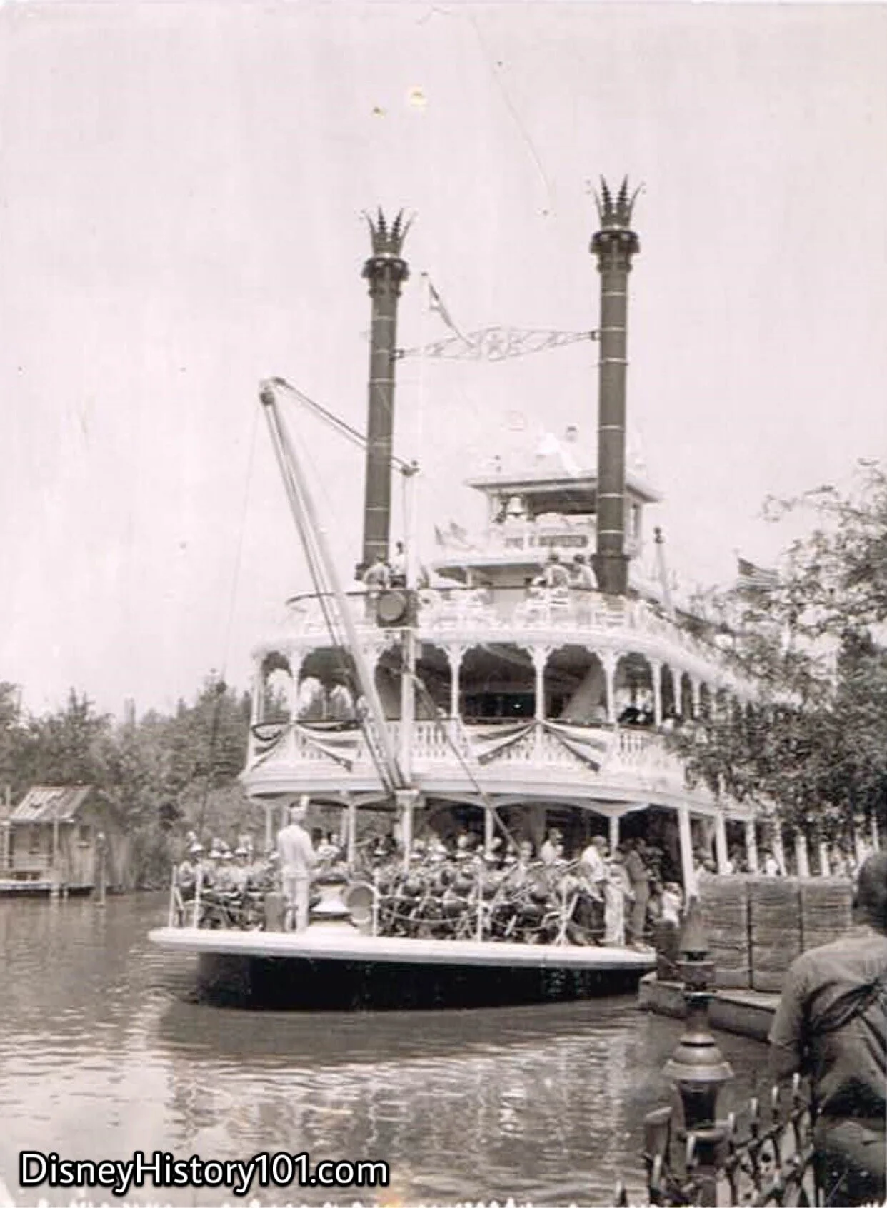 Vesey Walker and The Disneyland Marching Band Aboard the Mark Twain, c.1958.