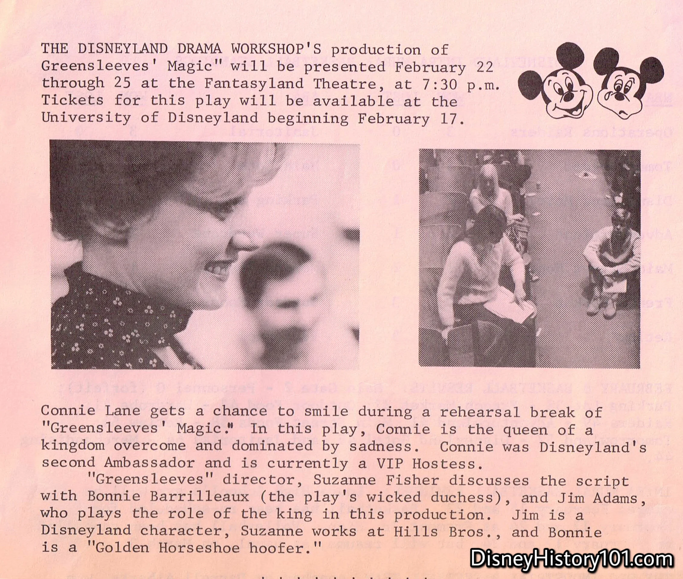 Disneyland LINE Magazine Excerpt, (1971)
