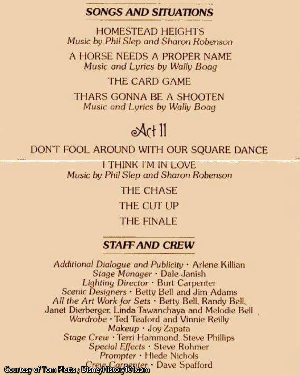 "Tail Of The West" Program, (1976)