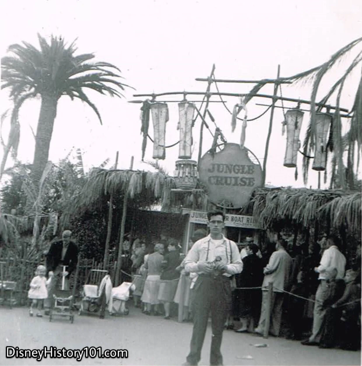 Jungle Cruise Boat Ride Ticket Kiosk & Entrance looking much like Herb Ryman’s conceptual artwork, (1955)