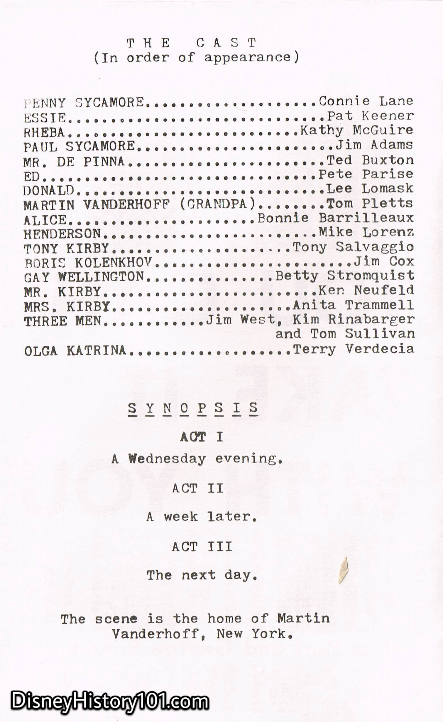 "You Can't Take It With You" Program, (May, 1972)