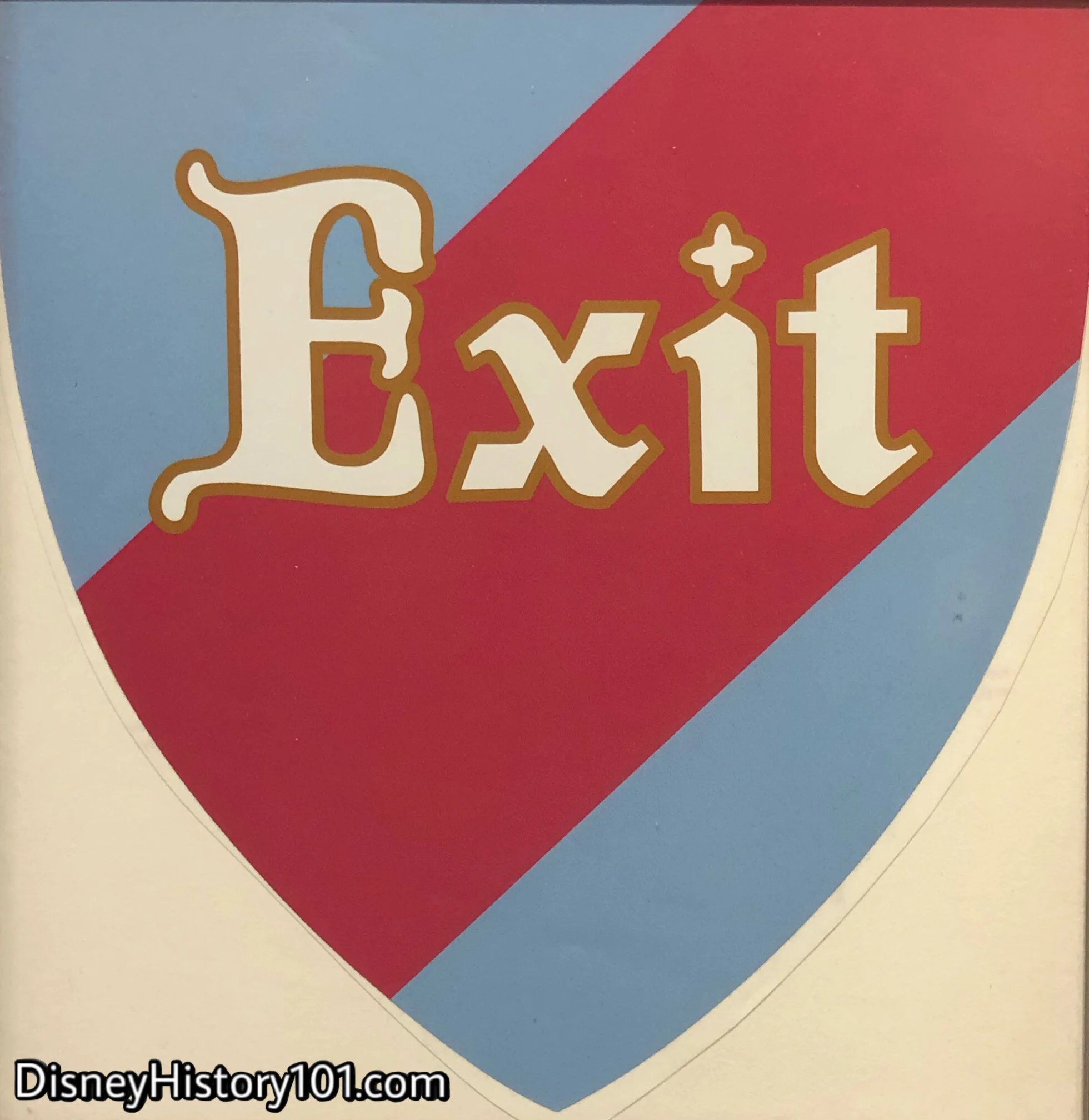 King Aurthur Carrousel Exit Sign Decal, 2000s