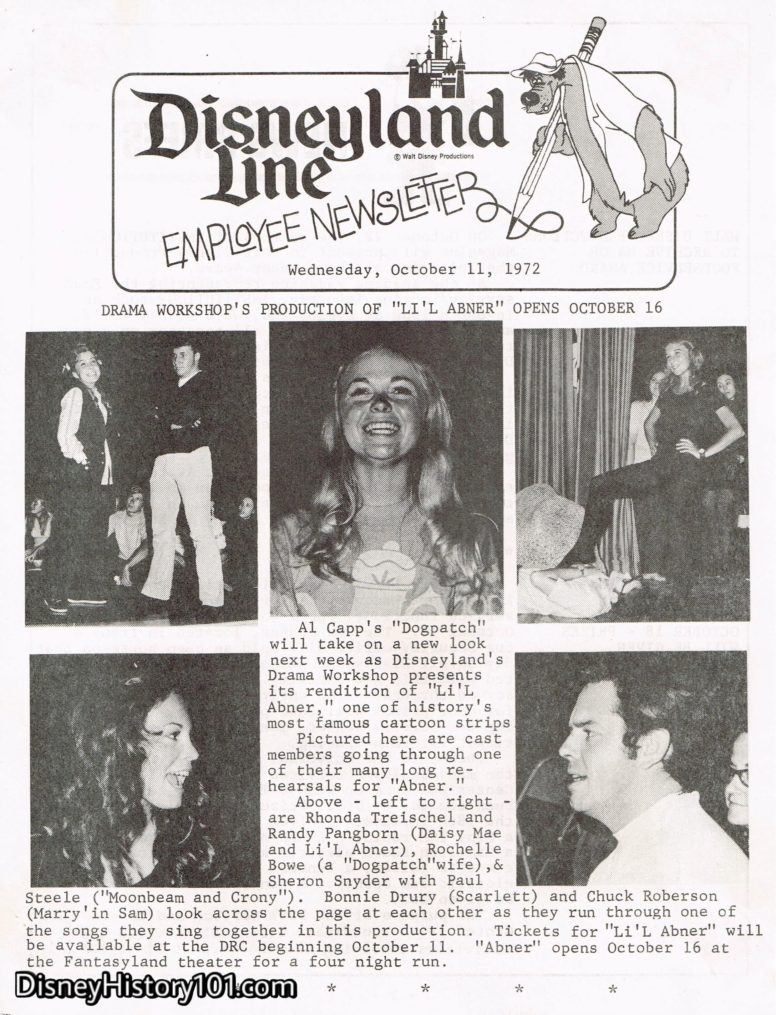 Disneyland LINE "Lil' Abner" Production Update, (October 11, 1972)