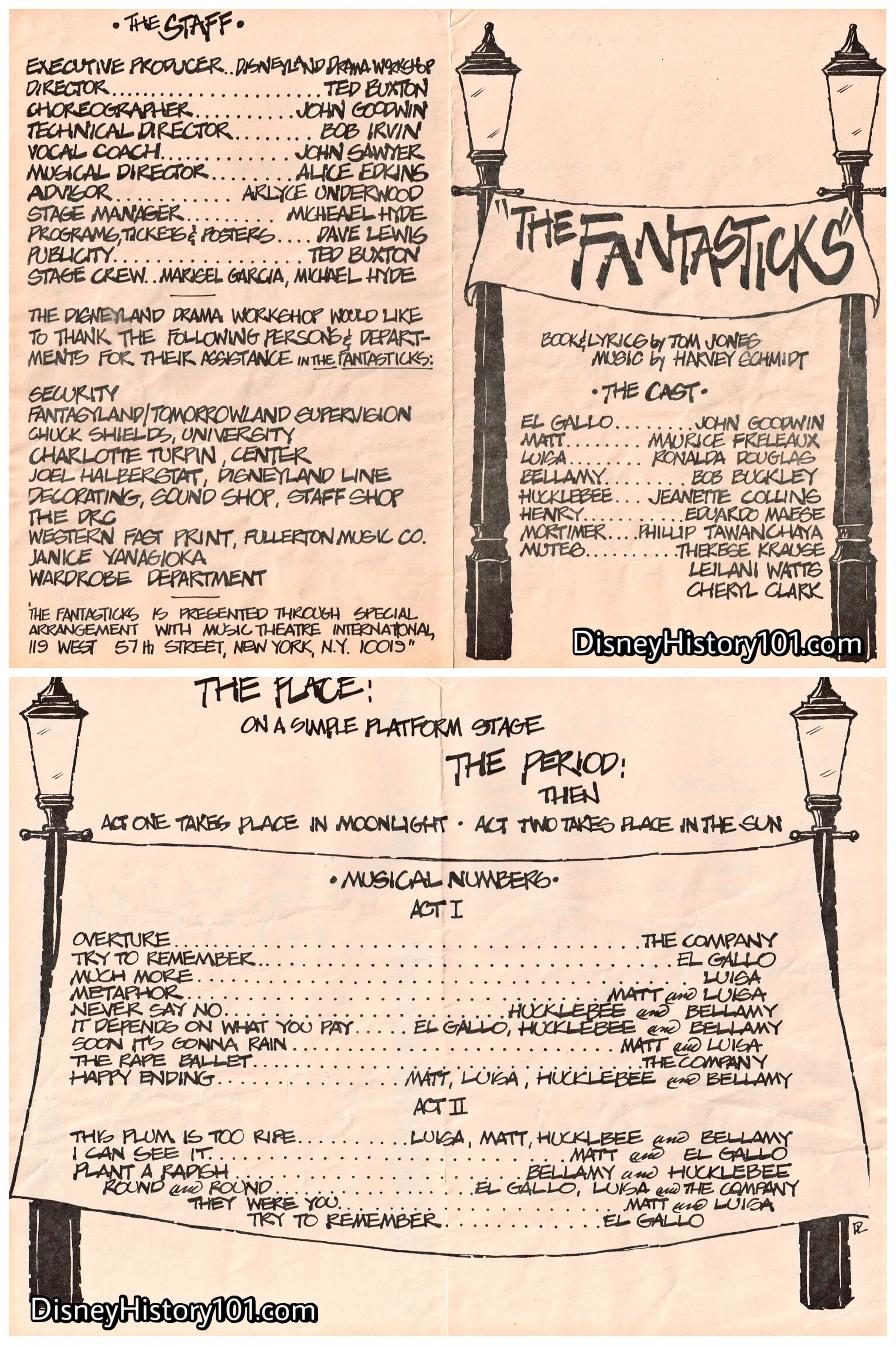 "The Fantasticks" Program, (1975)