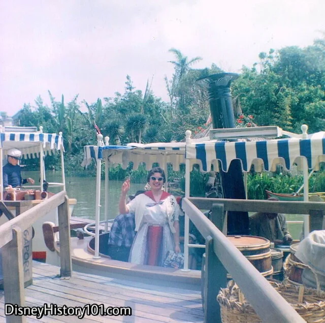A guest turns around and waves goodbye to civilization, April 5, 1958.