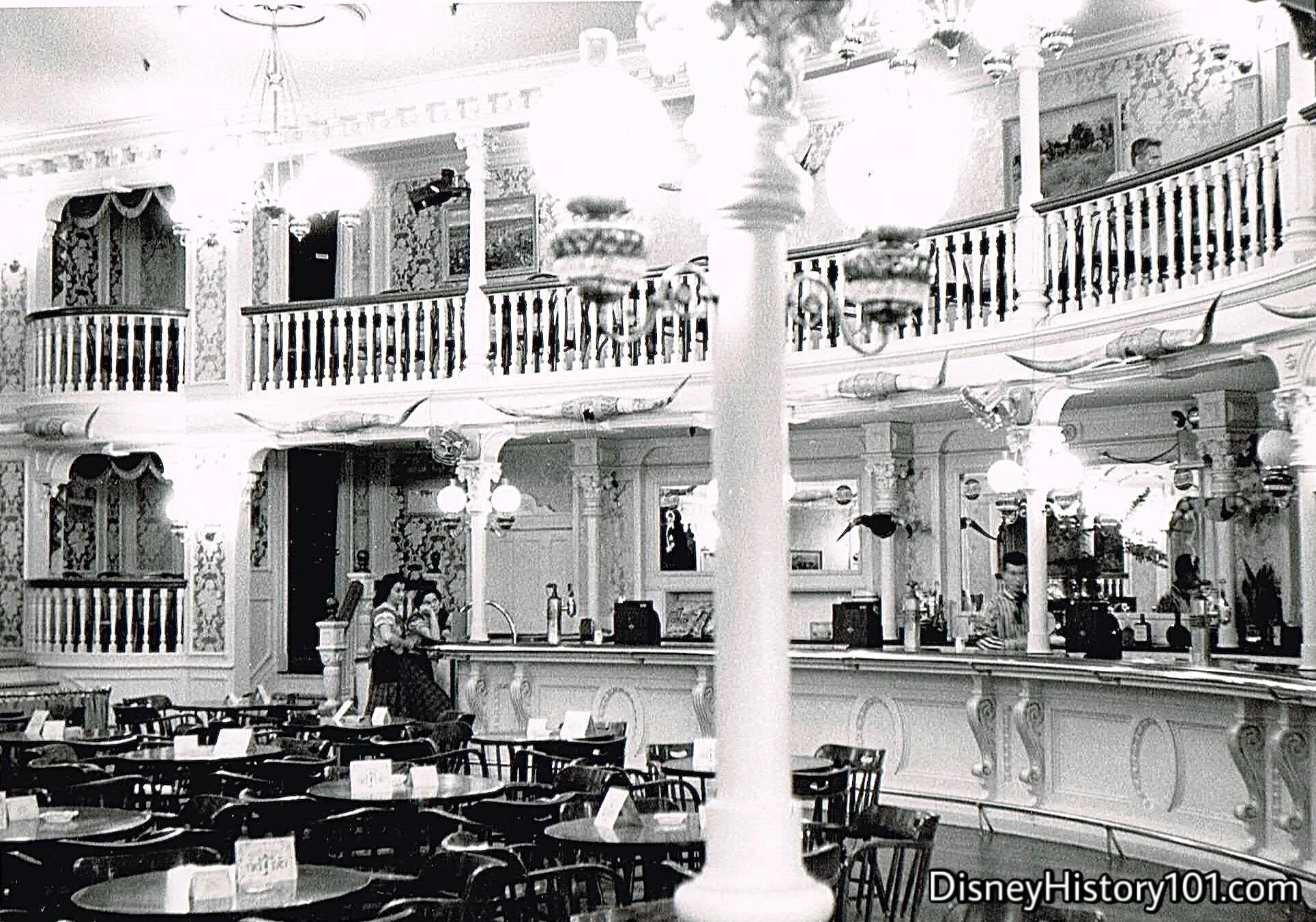 “Let’s dine in Disneyland” at “the biggest little bar in the world”, c. 1955.