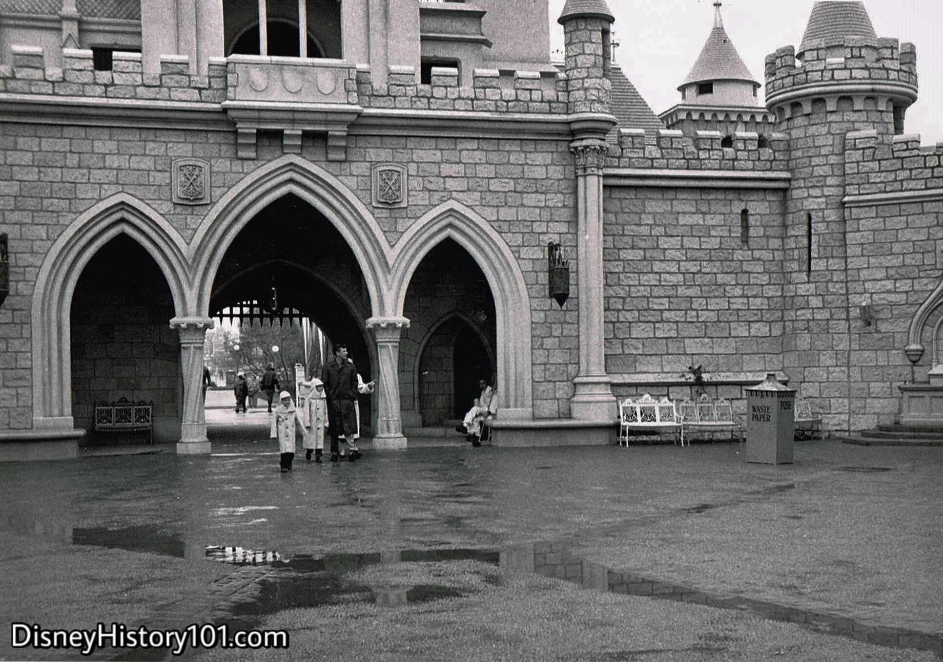 Happy “Magic Morning” from Sleeping Beauty Castle Courtyard, 1955.